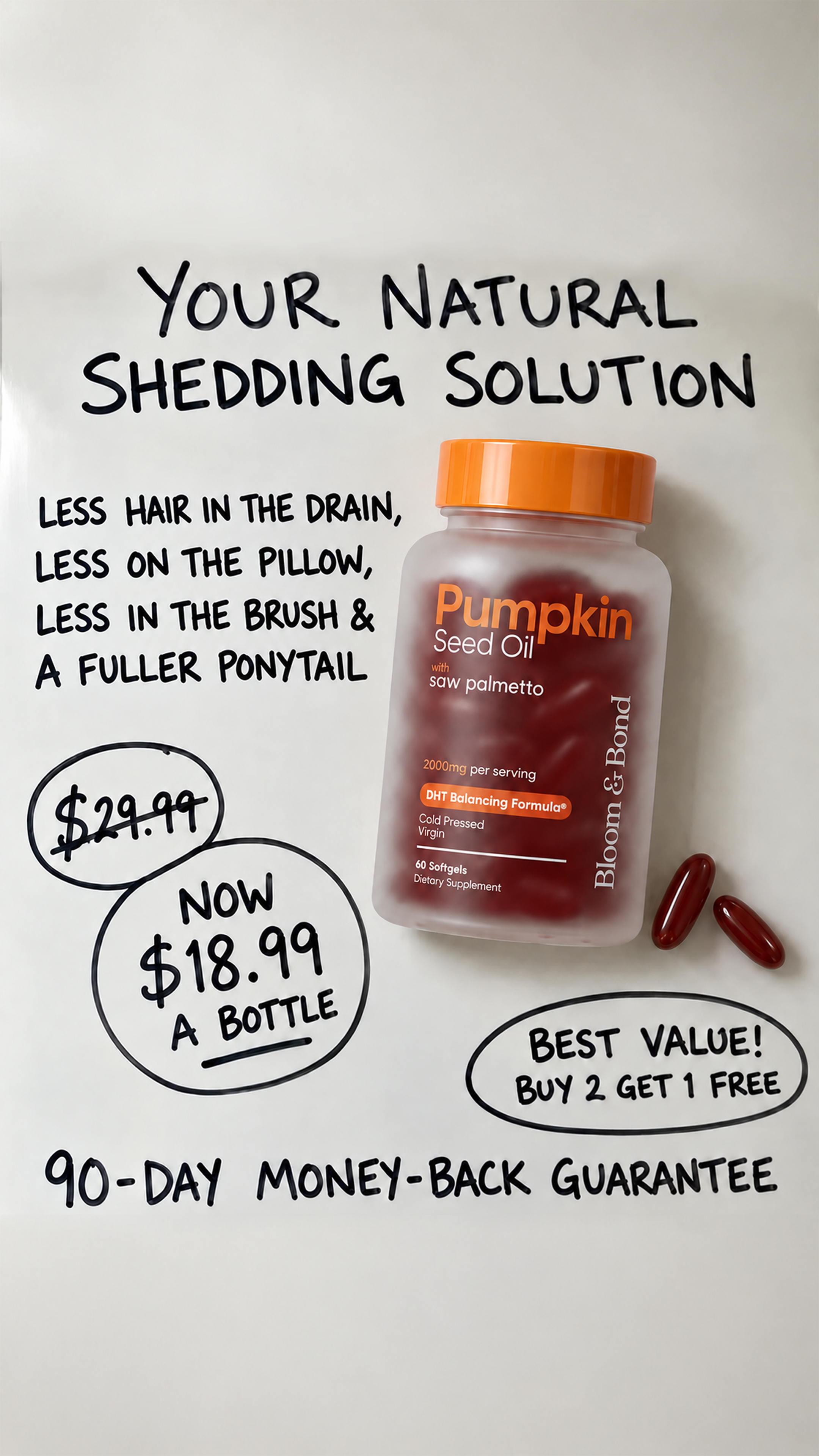 Bloom & Bond Facebook ad: Help Hair Loss Naturally