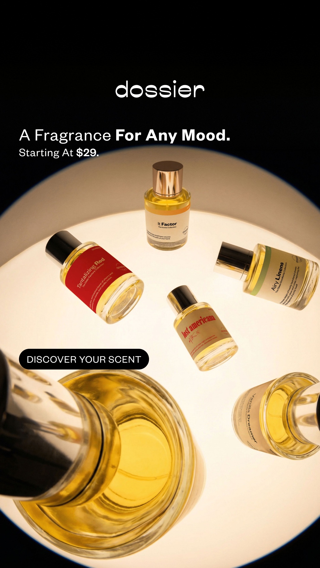 Dossier Facebook ad: Find Your Signature Scent