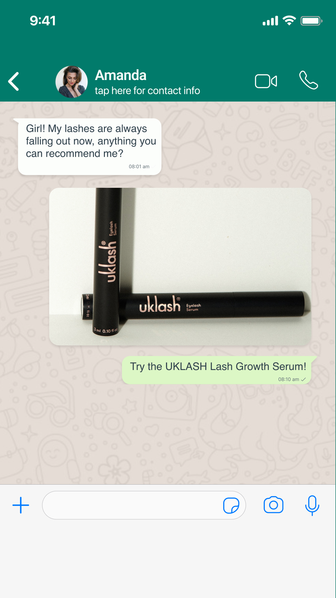 Uklash Facebook ad