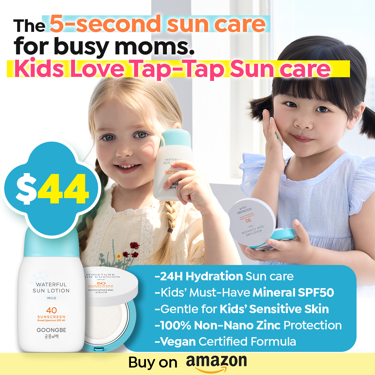 Goongbe Facebook ad: The 5-second sun care for busy moms