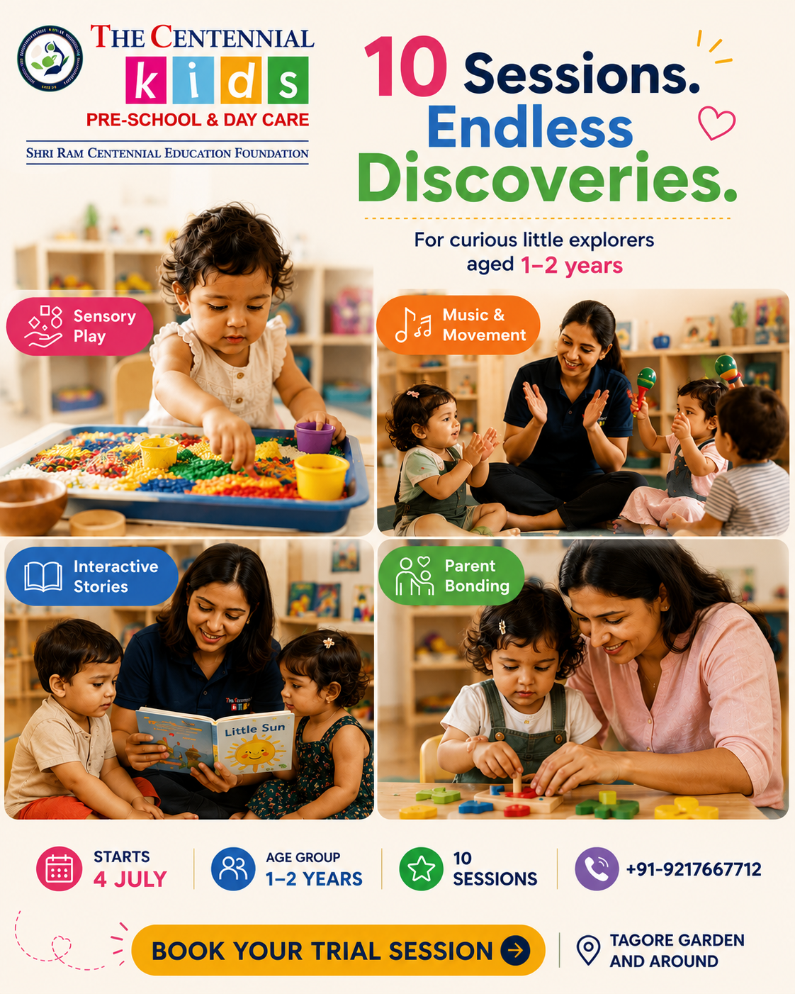The Centennial Kids Tagore Garden Facebook ad: Only 10 Sessions, Reserve Your Spot