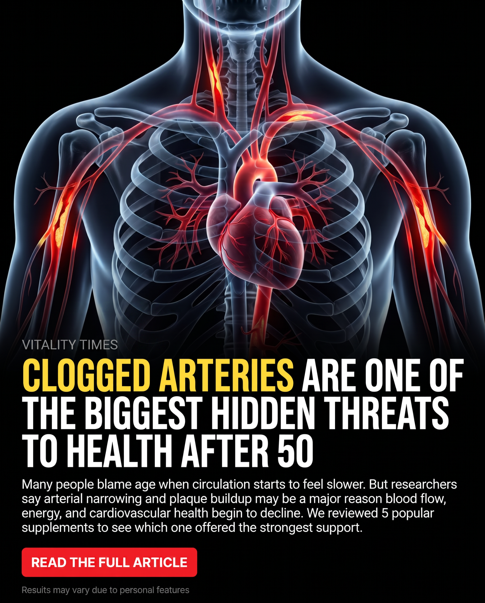 Vitality Times Facebook ad: We Tested 5 Circulation Supplements, Here’s #1