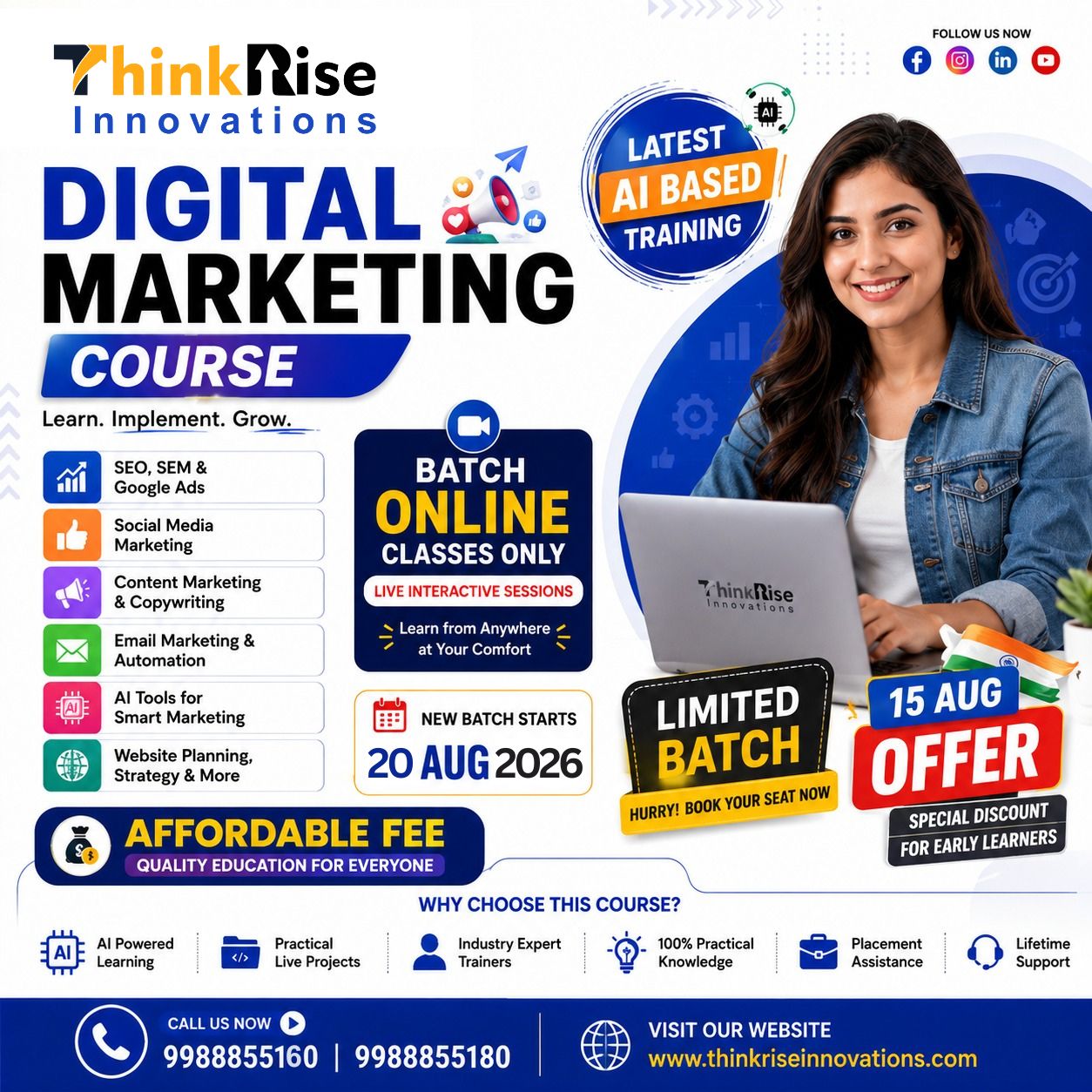 ThinkRise Innovations Facebook ad: Limited Seats -Enroll Now