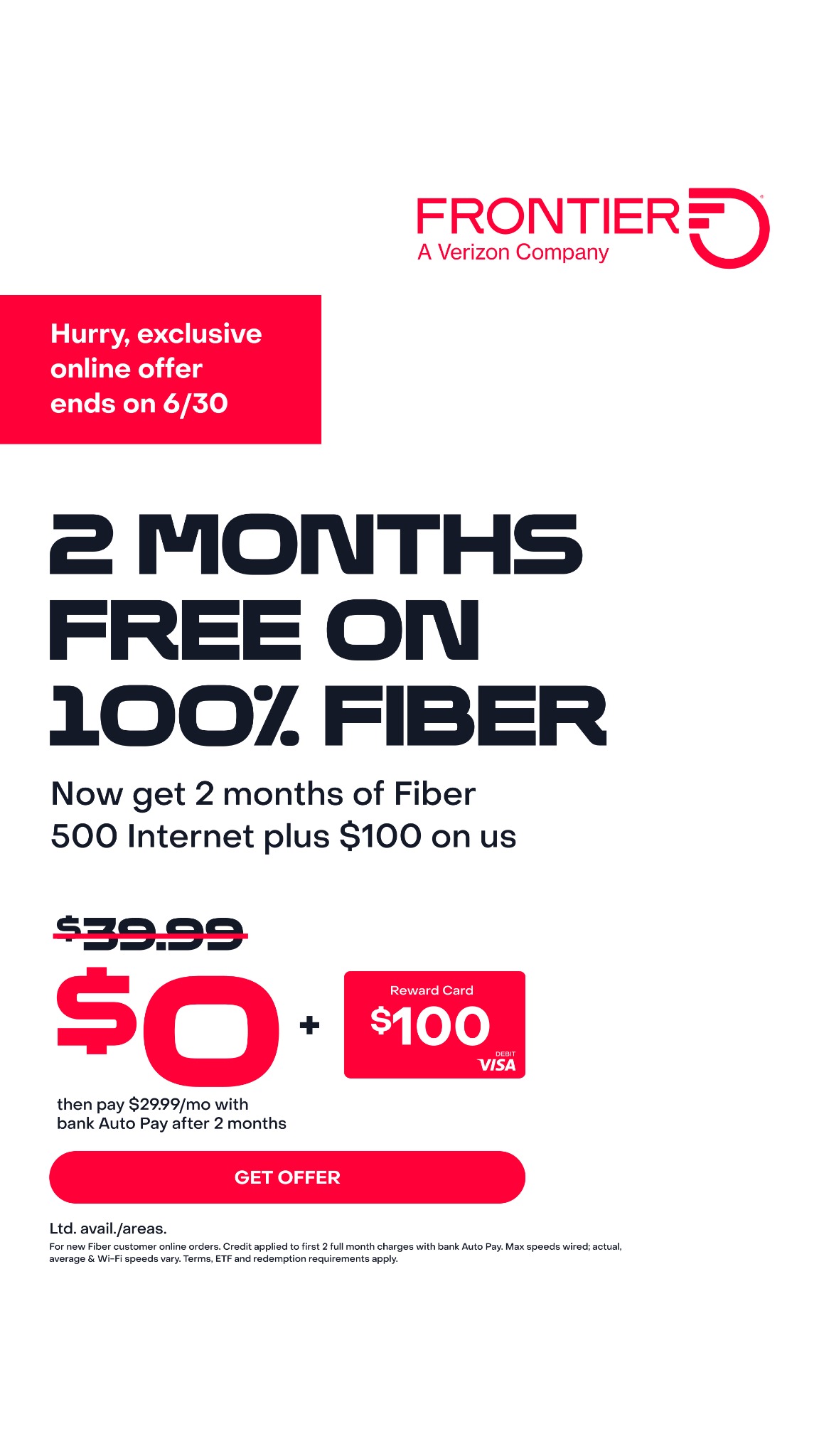 Frontier Internet Facebook ad
