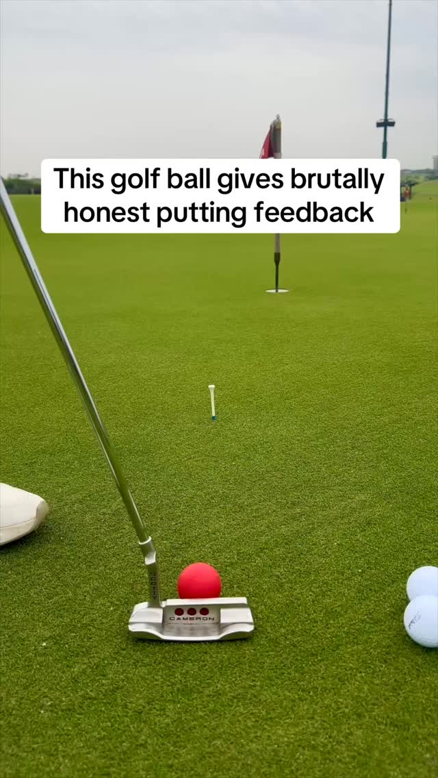 EyeLine Golf Facebook ad: A normal golf ball can hide small mishits.