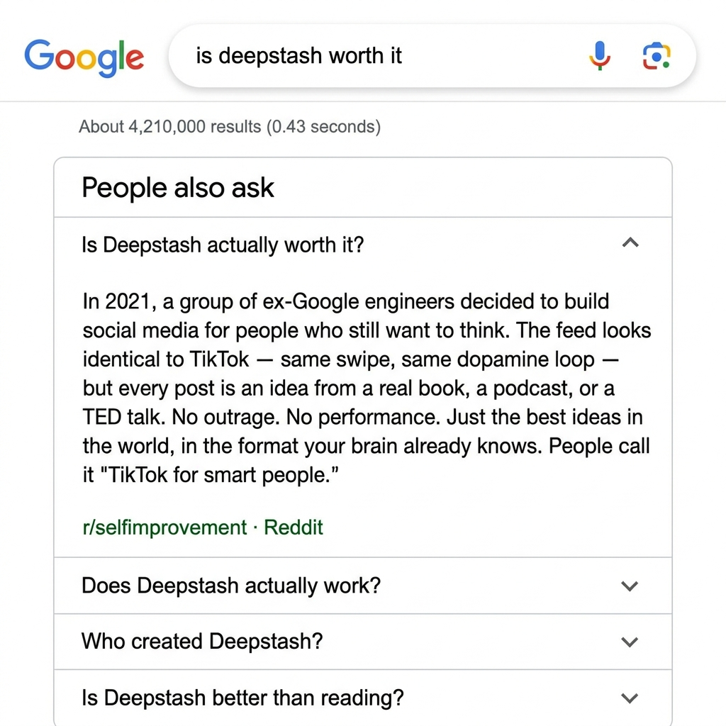 Deepstash Facebook ad