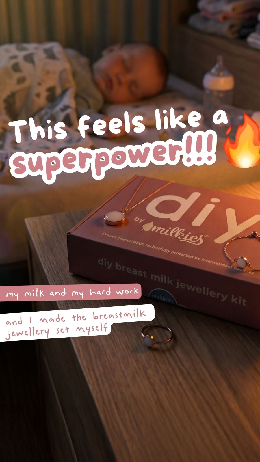 DIY by Milkies Breast Milk Jewellery Kit Facebook ad