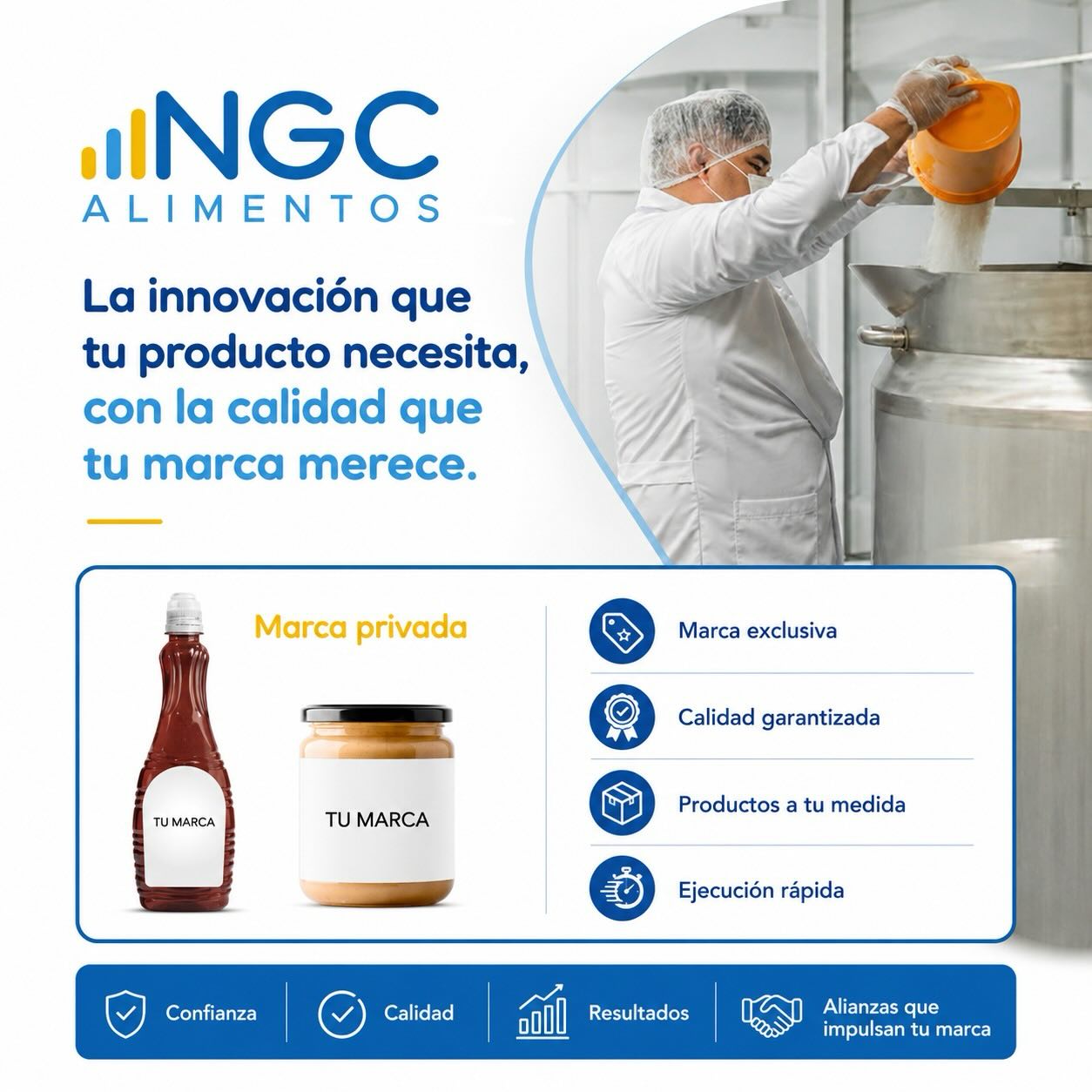 ngc_alimentos Facebook ad: Tu marca merece productos que destaquen.