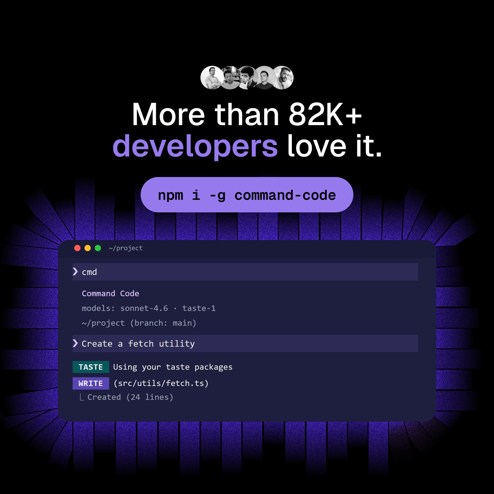 Command Code Facebook ad: Every model tuned to perfection.