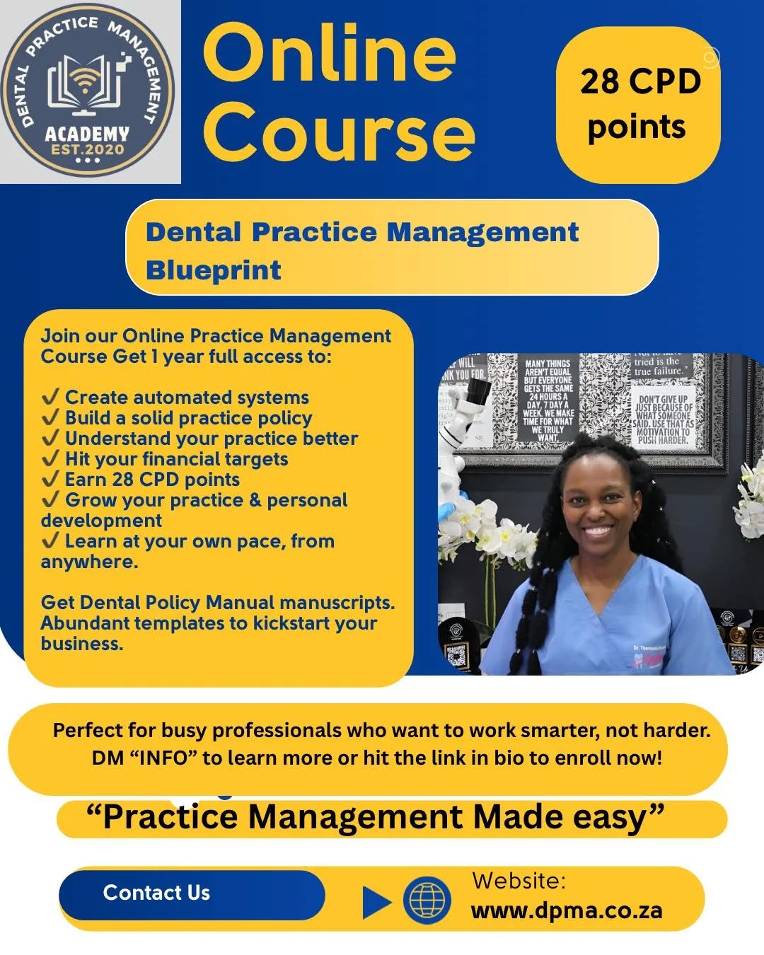 Dental Practice Management Academy Facebook ad: Want to run a smoother, more profitable dental…