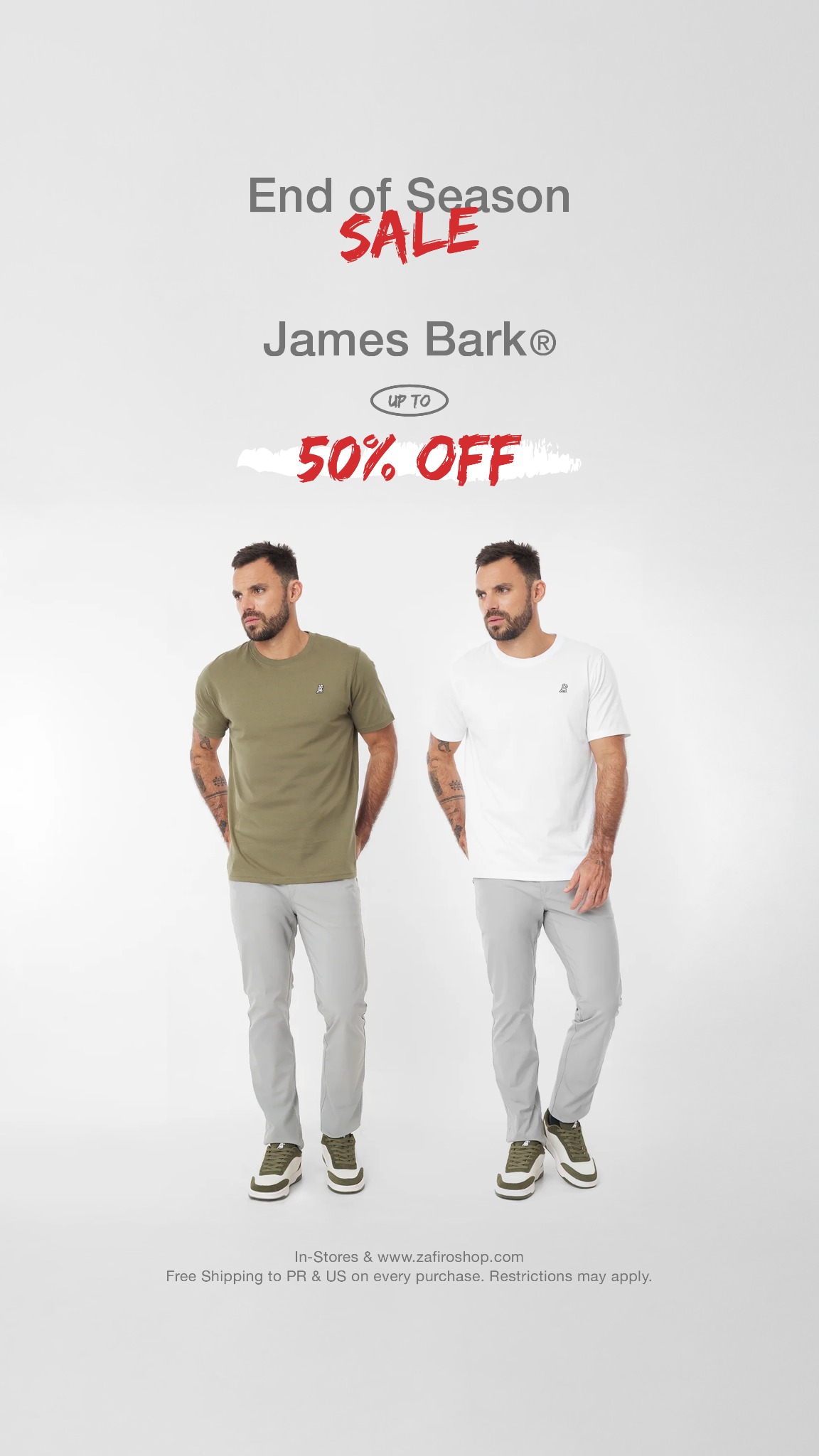 Zafiro Clothing CO. Facebook ad: Up to 50% OFF!