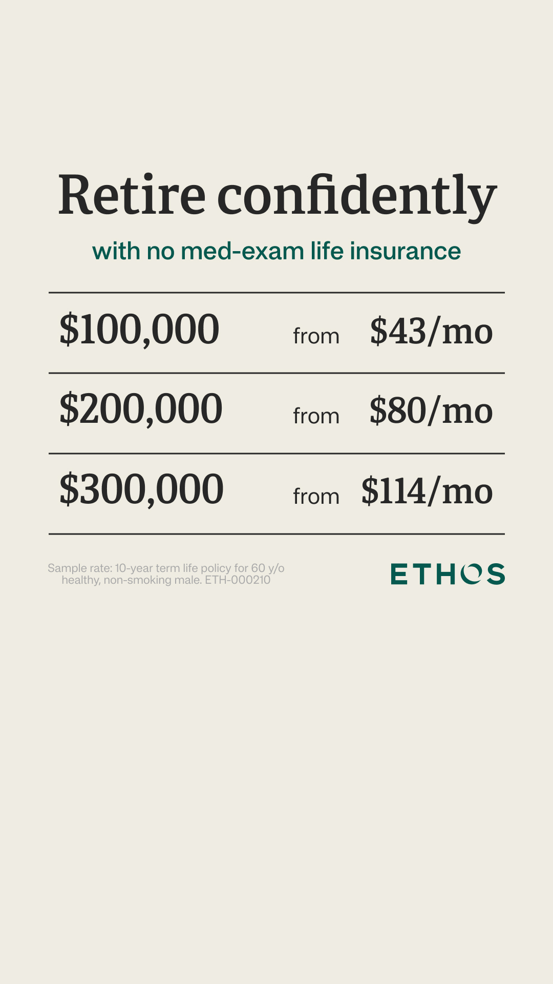 Ethos Facebook ad