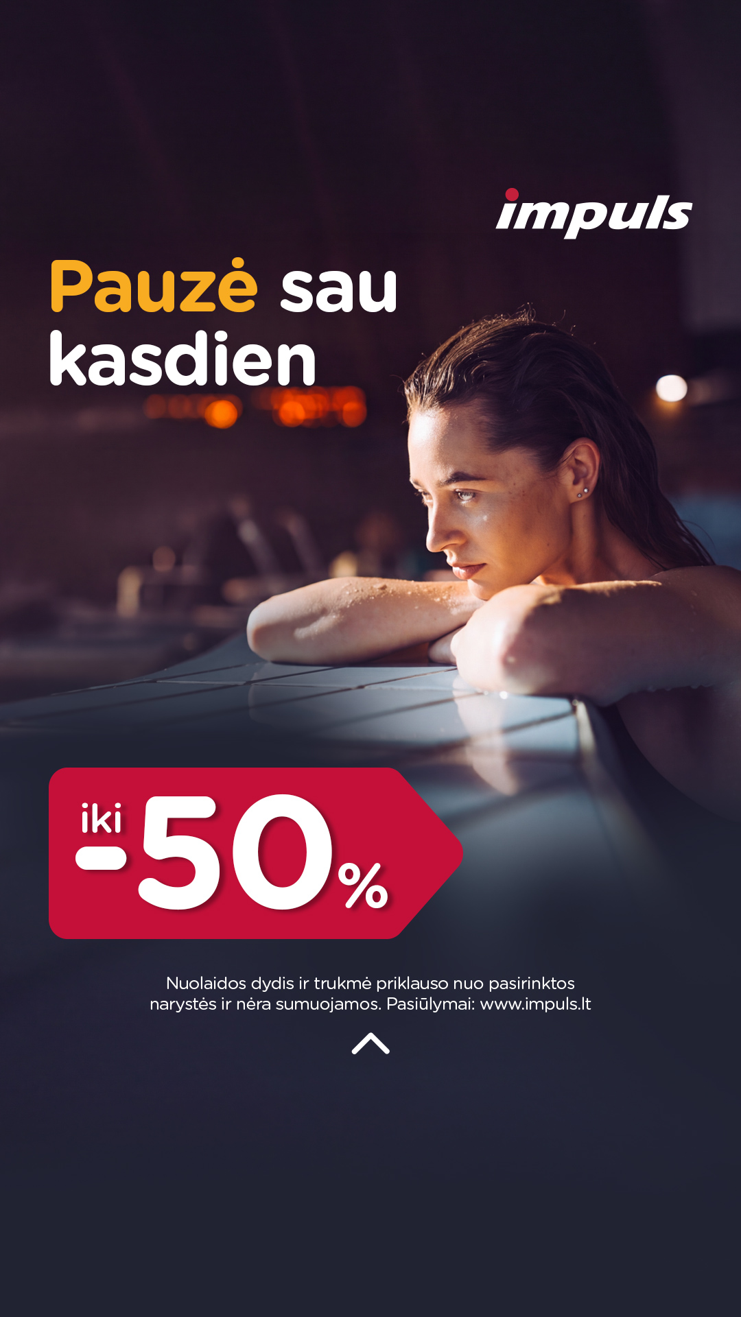 Impuls sveikatingumo klubai Facebook ad: SPA kasdien iki -50 %