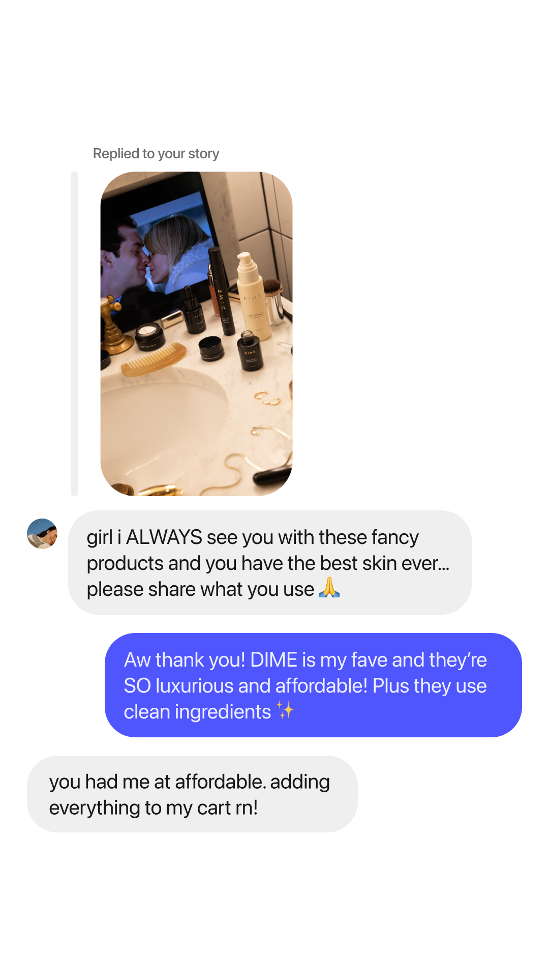 DIME Beauty Facebook ad