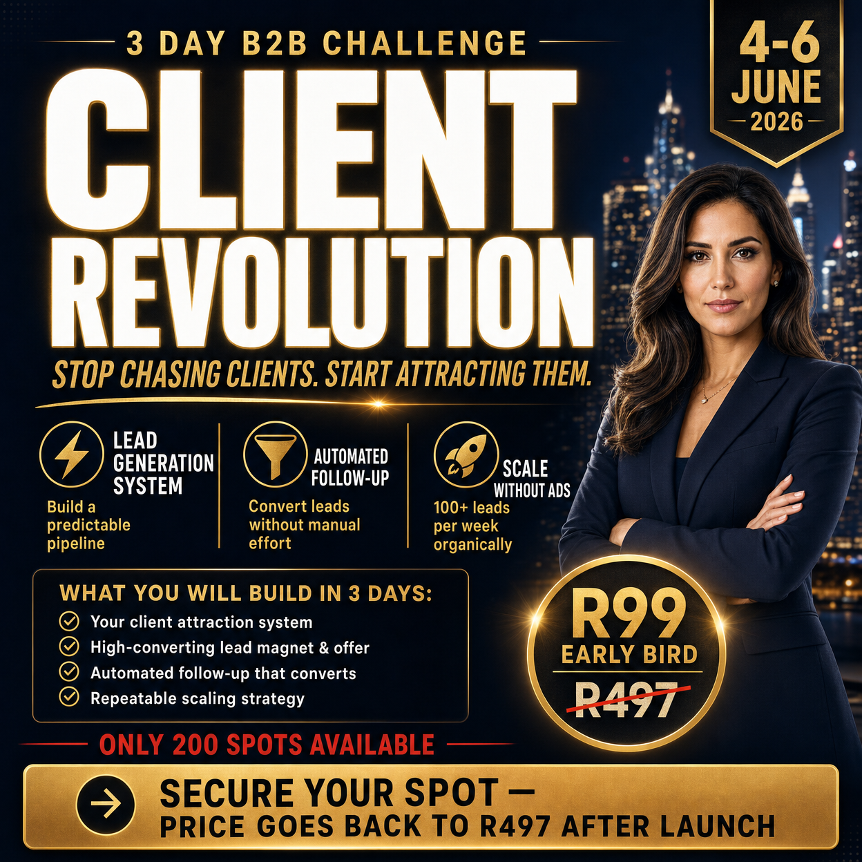 Van Studios Facebook ad: Stop Chasing Clients. Start Attracting Them.