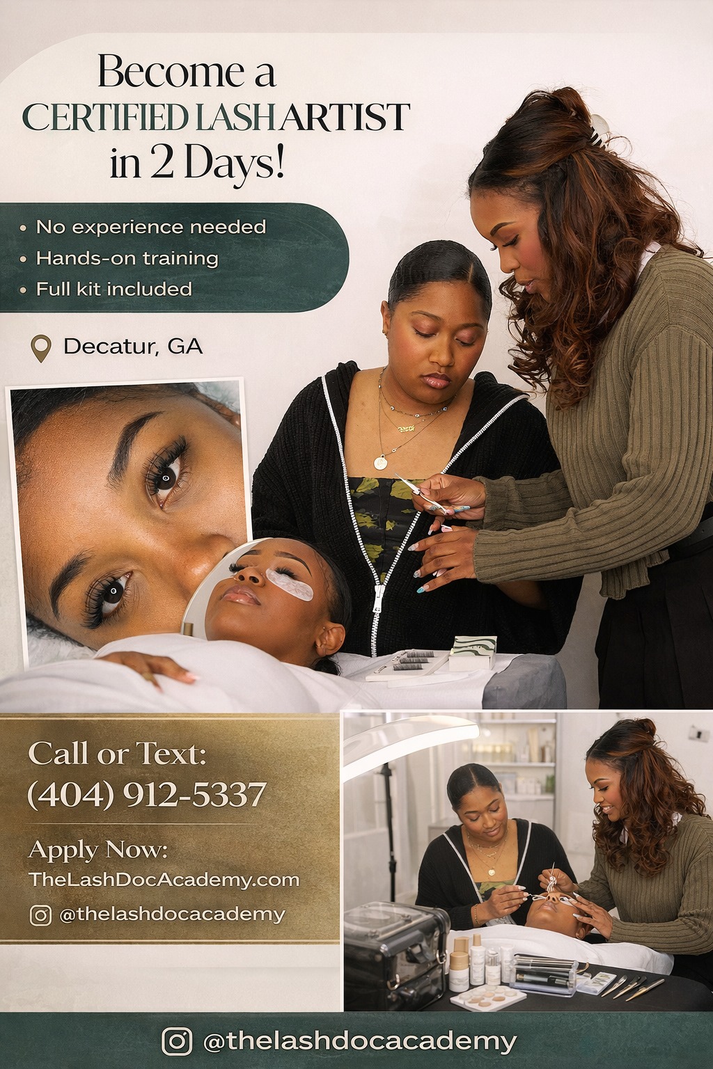 The Lash Doc Academy Facebook ad: Hey Avondale Estates, GA and surrounding areas!