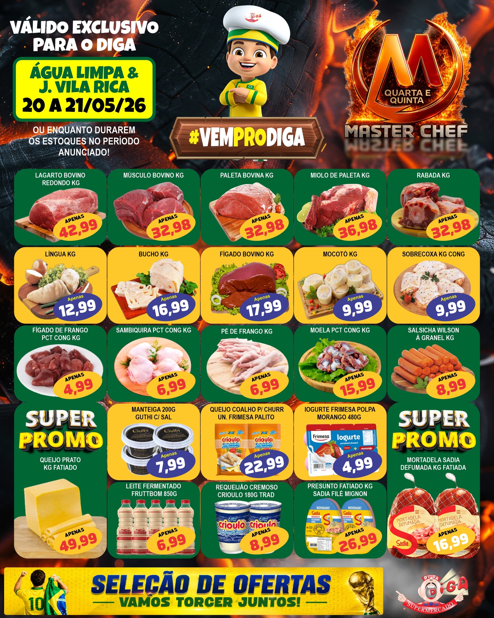 Diga Supermercados Facebook ad: Quarta e Quinta MasterChef é dia de entrar…