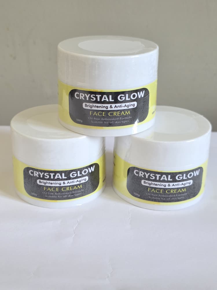 Crystal Glow Skincare Facebook ad: Kiss Sunburn & Wrinkles Good BYE