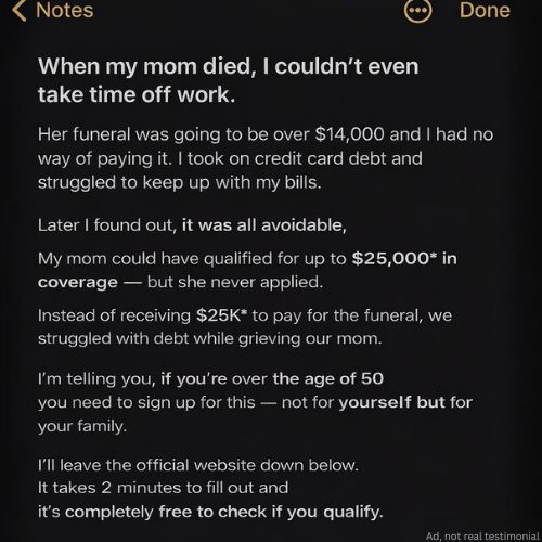 Megan Cooper Facebook ad: Up to $25k* in Final Expense Coverage