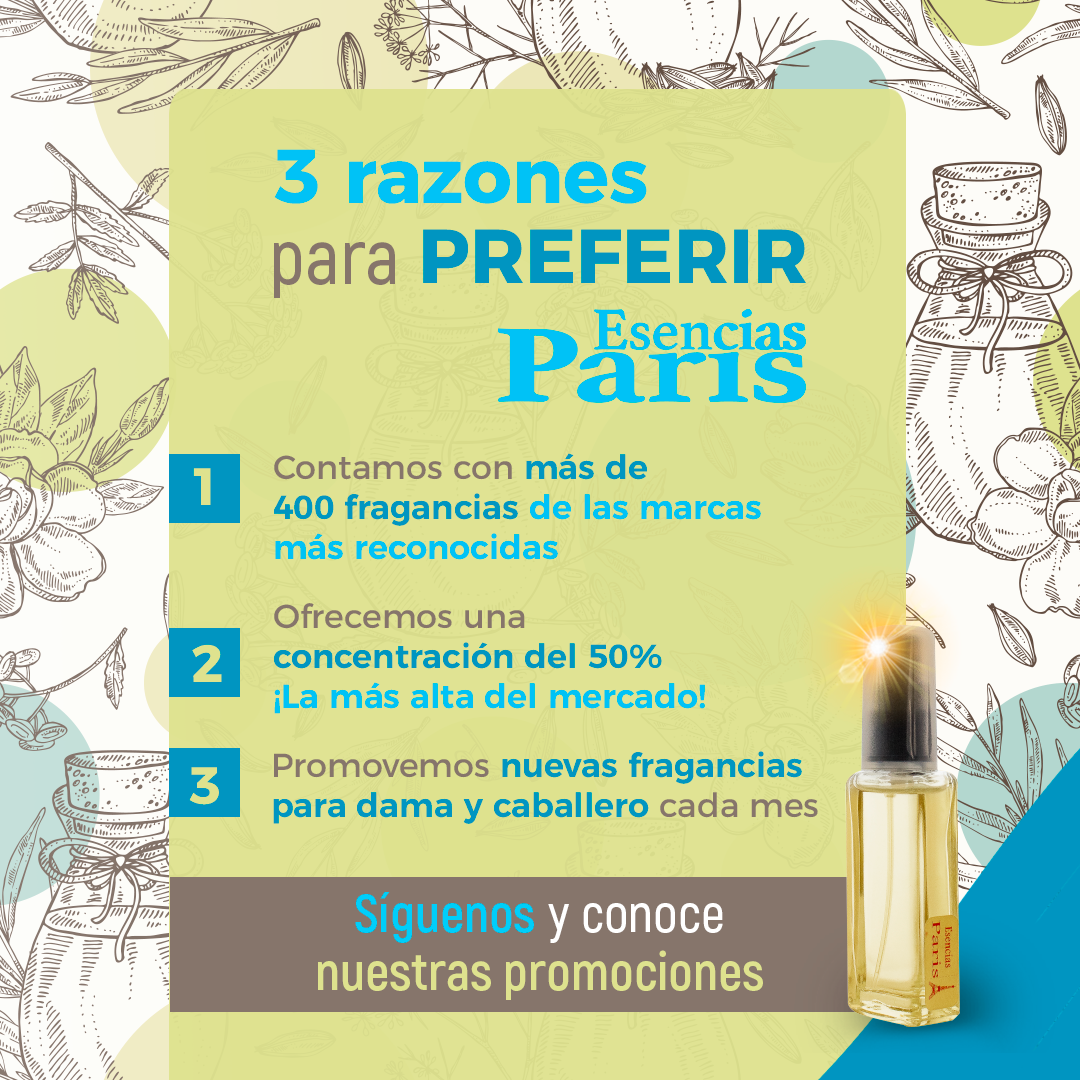 Esencias Paris Facebook ad: Las fragancias más exclusivas al alcance de todos.