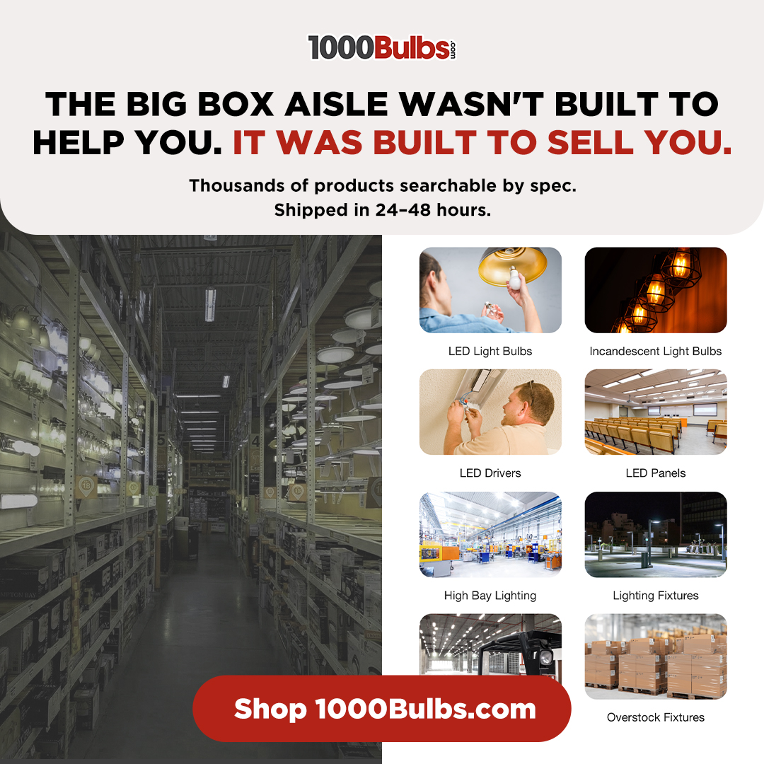 1000Bulbs.com Facebook ad: That Aisle Wasn't Built for Your Job