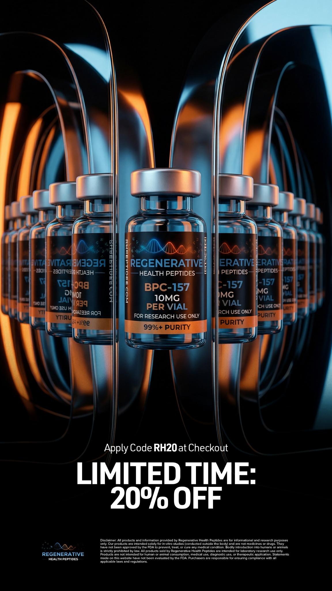 Regenerative Health Peptides Facebook ad: RH20