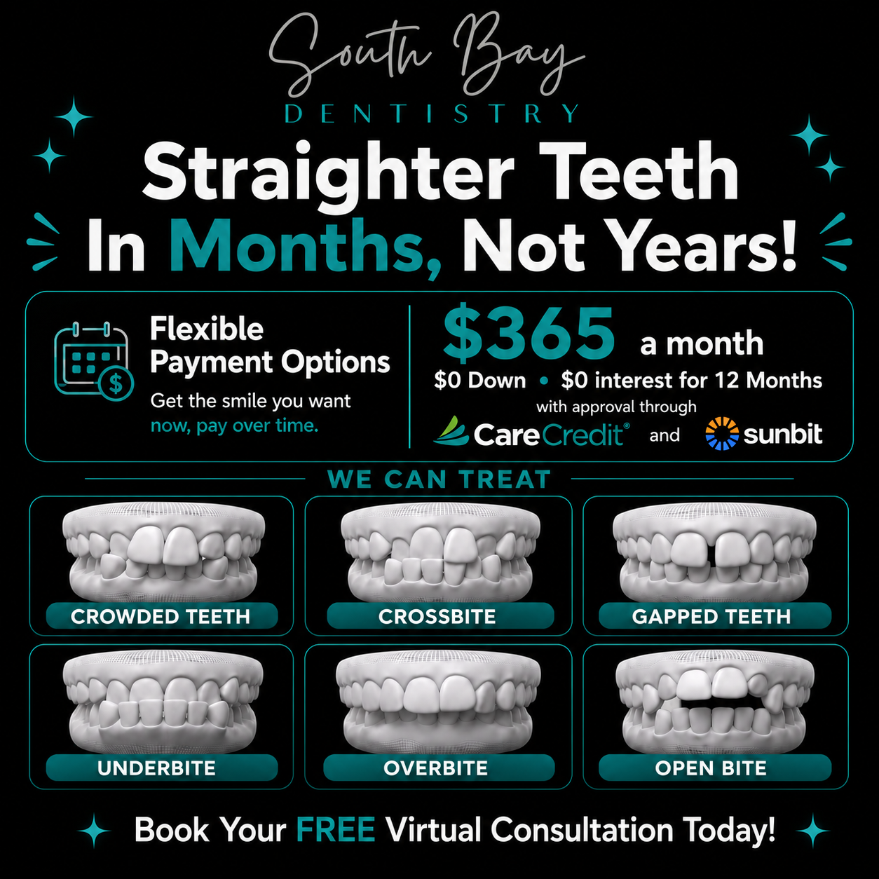 South Bay Dentistry Facebook ad: Hey South Shore, All-Inclusive Invisalign For Just $3,974!