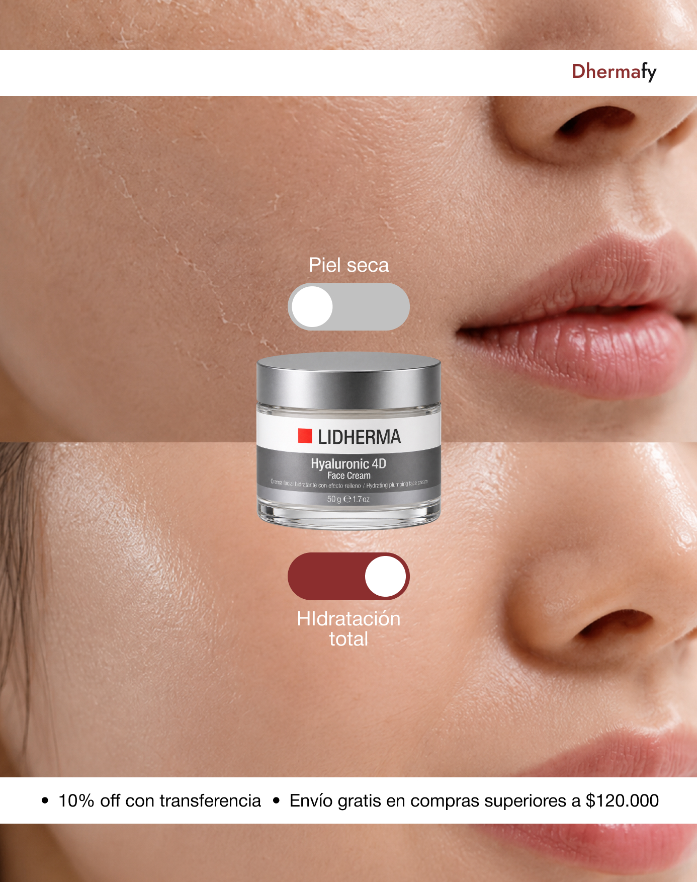 Dhermafy web Facebook ad: Productos