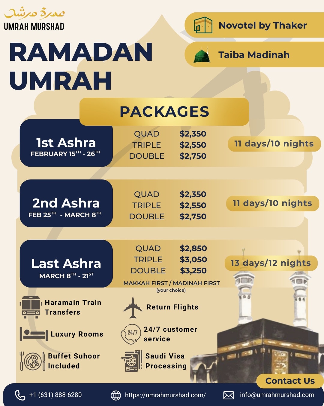 Umrah Murshad - USA Umrah Packages Facebook ad: Umrah in Ramadan, Limited Seats for All Ashras