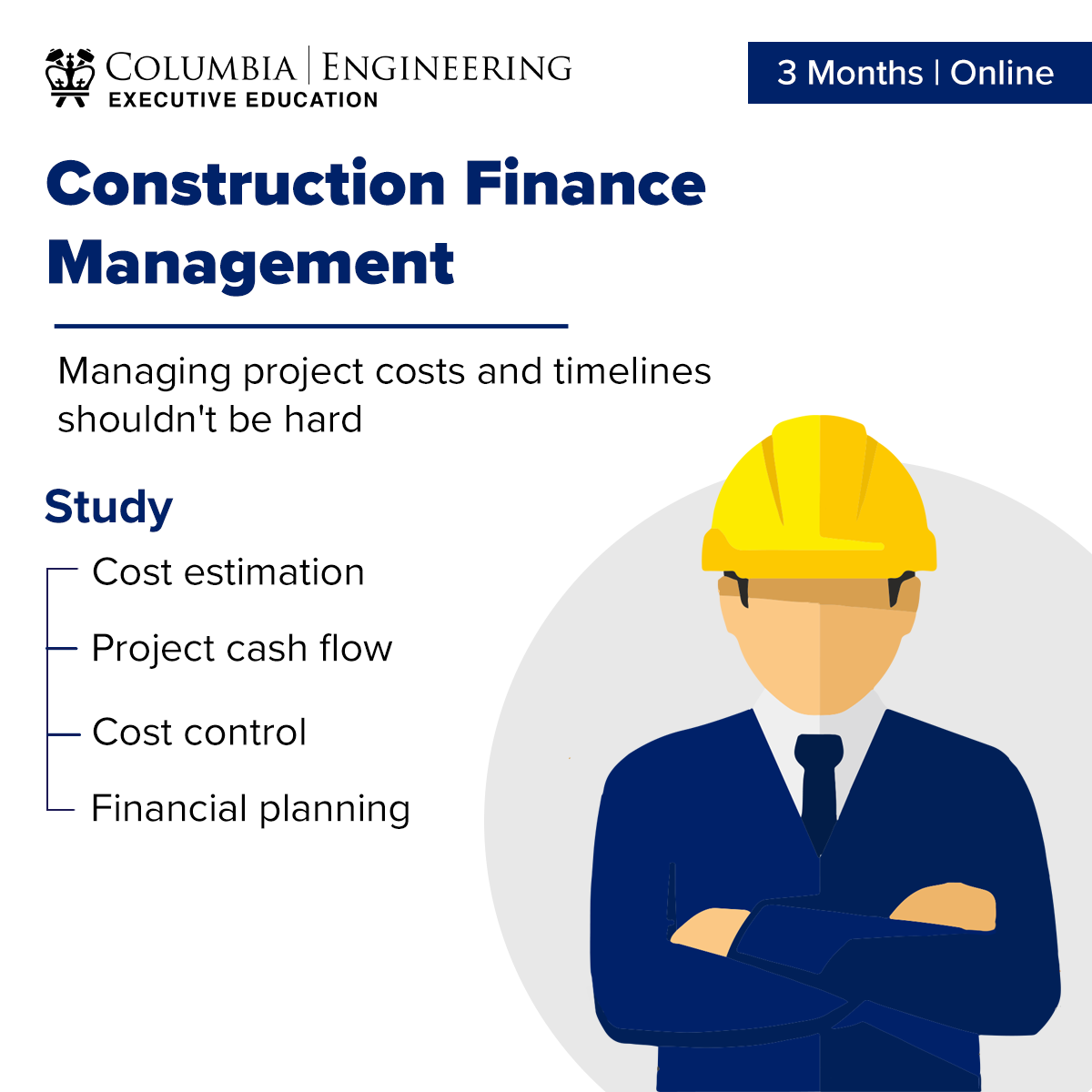 Construction Finance Management by Emeritus - Online Course Facebook ad: Gain hands-on experience | Analyze construction tasks