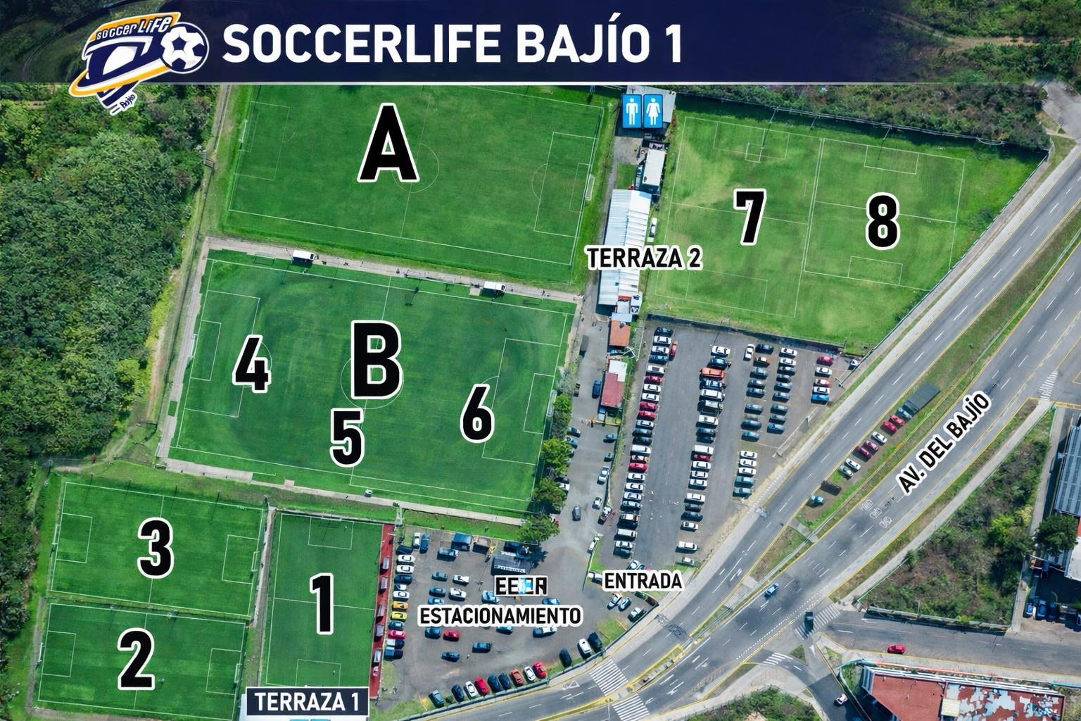 SoccerLife Bajío Facebook ad: Liga fútbol 7 vs 7 lunes a domingo