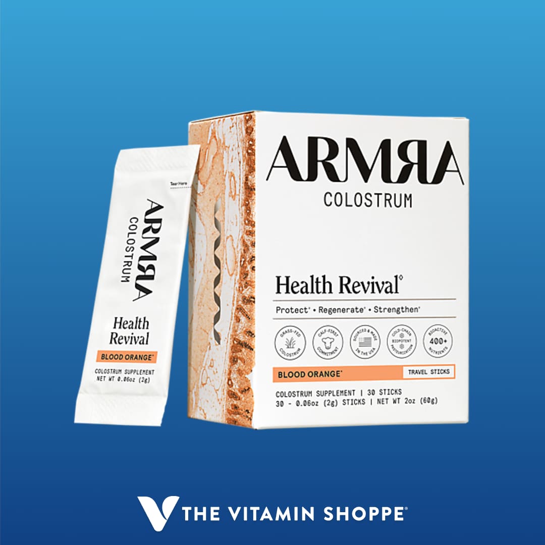 The Vitamin Shoppe Facebook ad: ARMRA Colostrum fuses nature’s first food with cutting-edge…