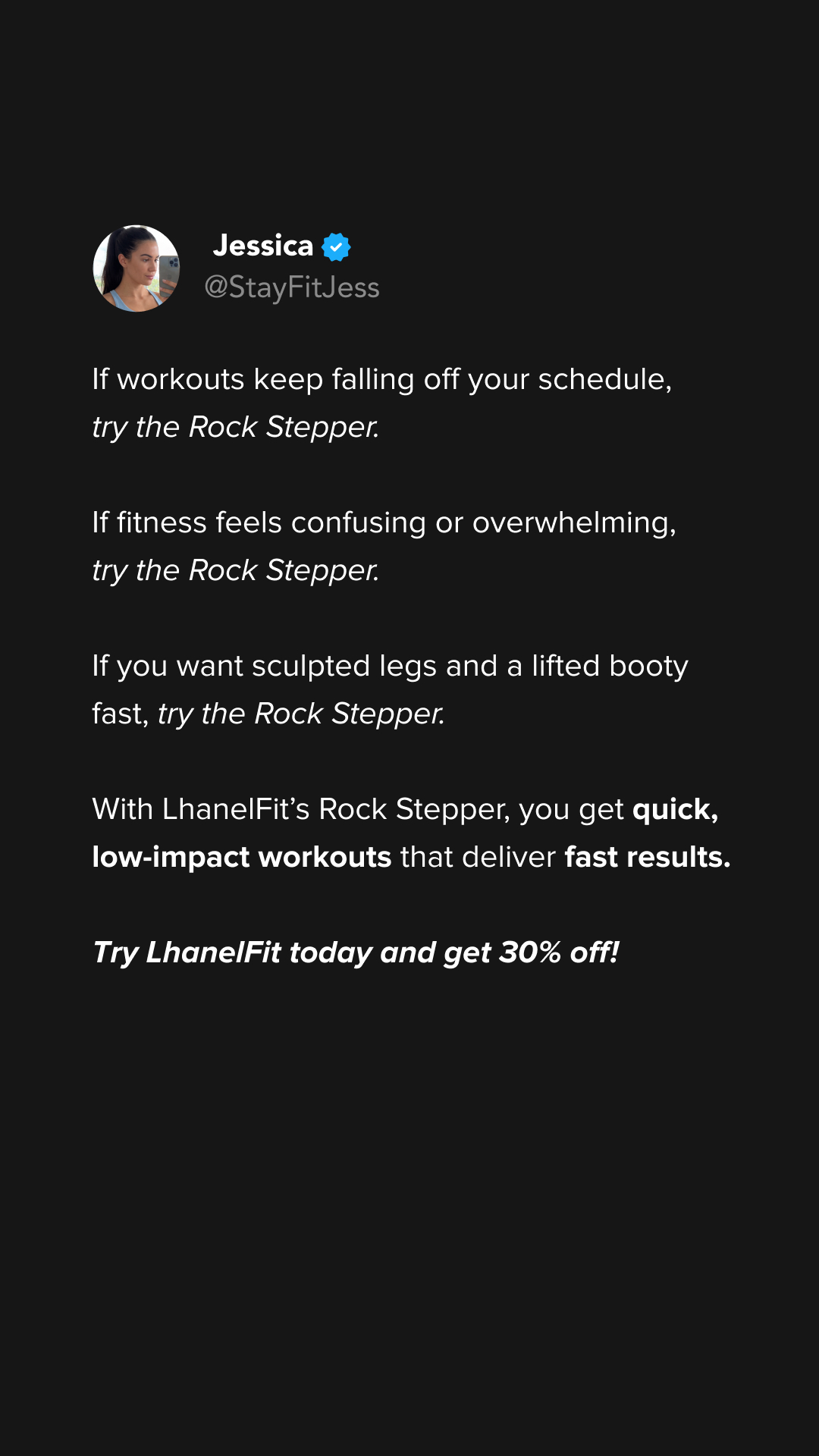 LhanelFit Facebook ad