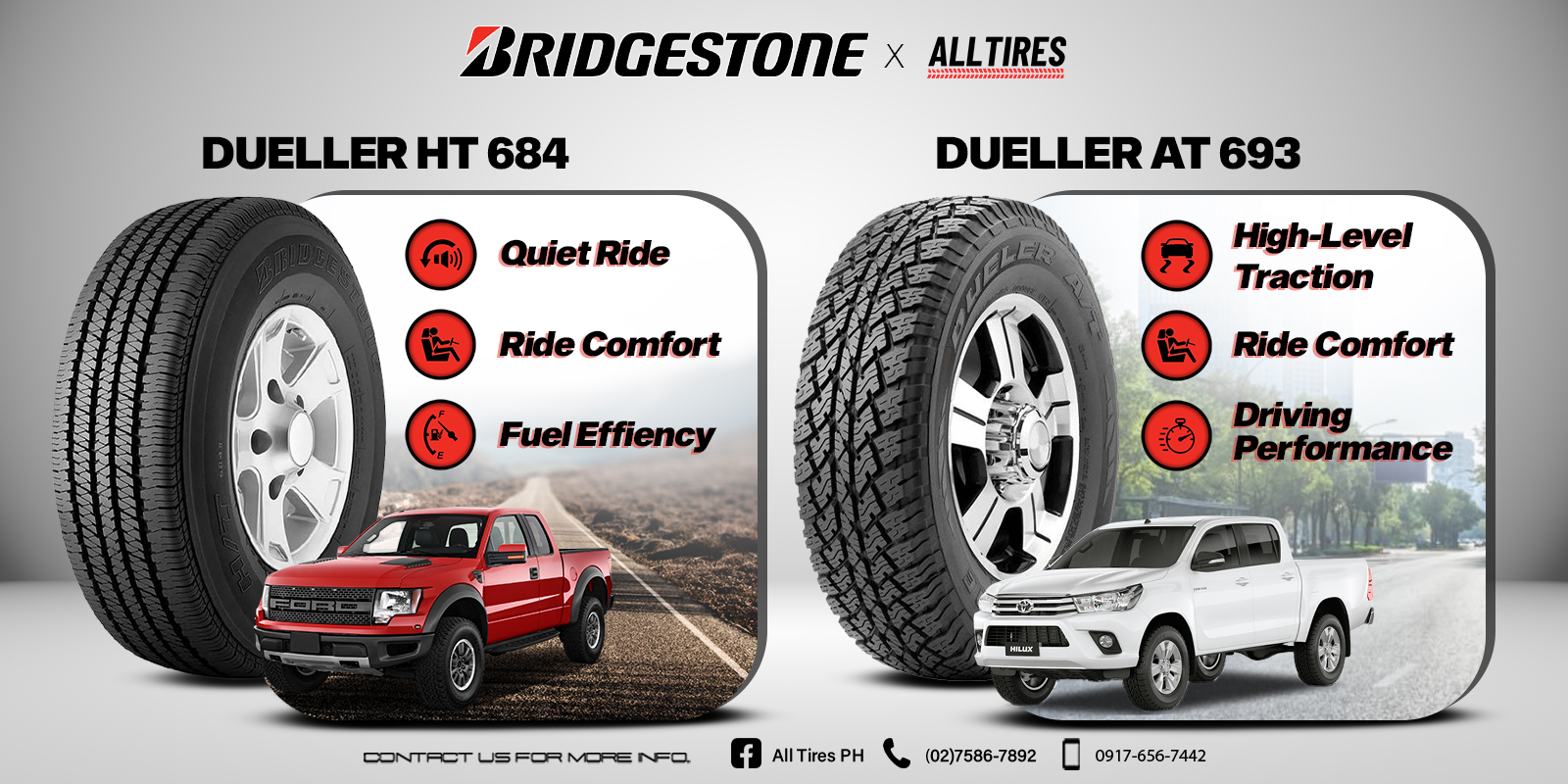 All Tires PH Facebook ad: BRIDGESTONE TIRES