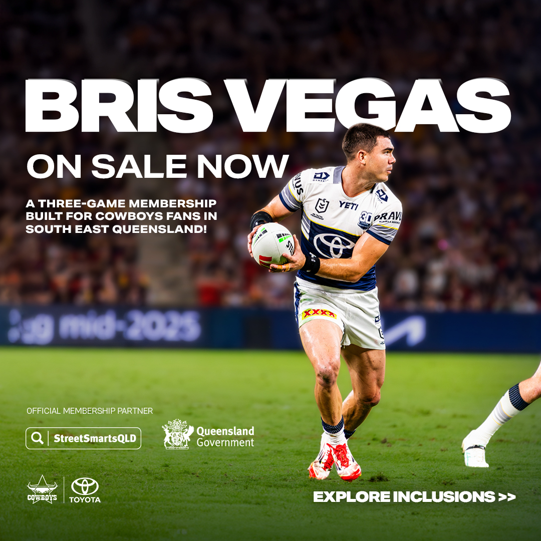 North Queensland Toyota Cowboys Facebook ad: Cheer on the Cowboys at three massive games…