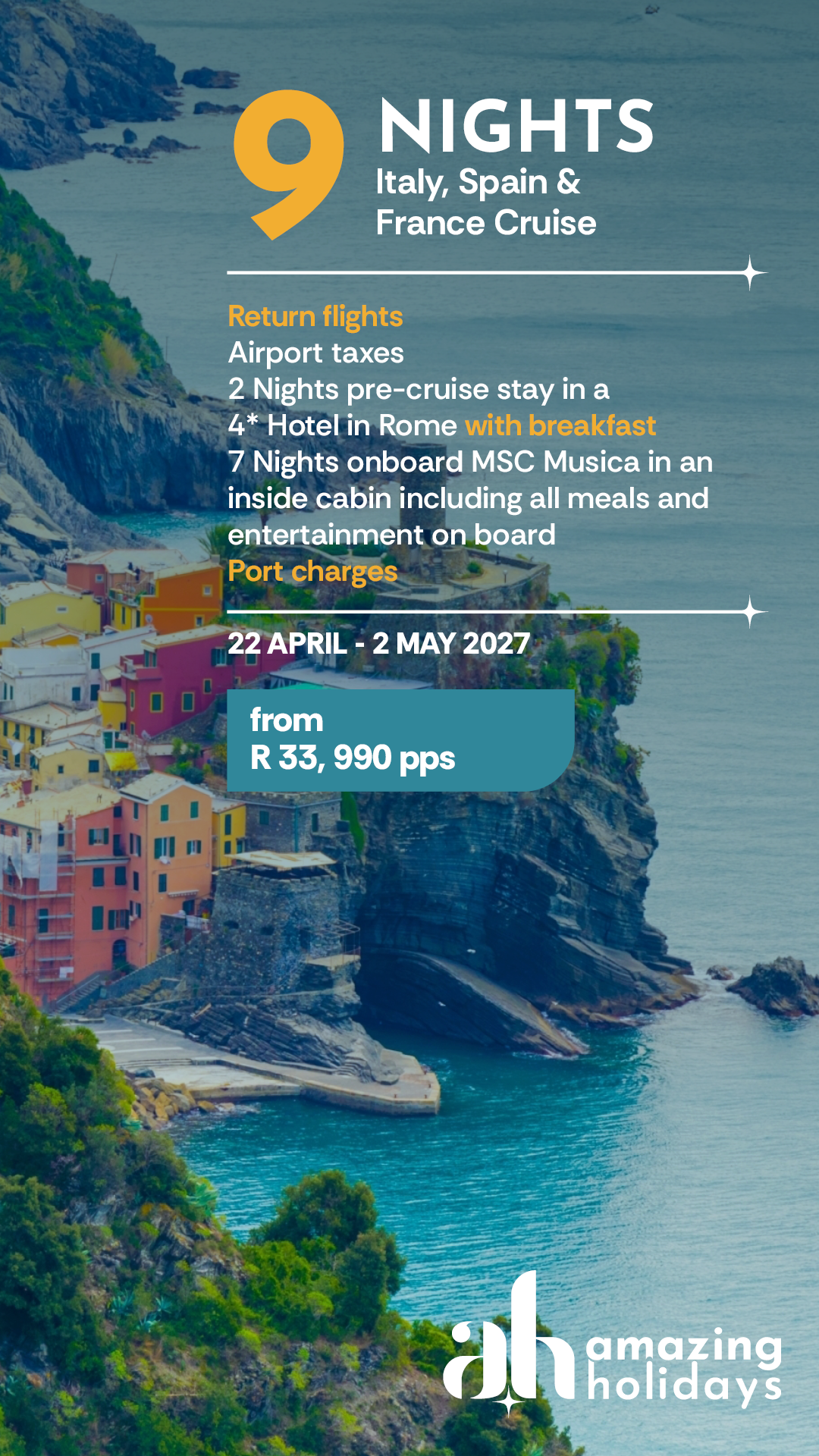 Amazingholidays.co.za Facebook ad from Jul 11, 2026