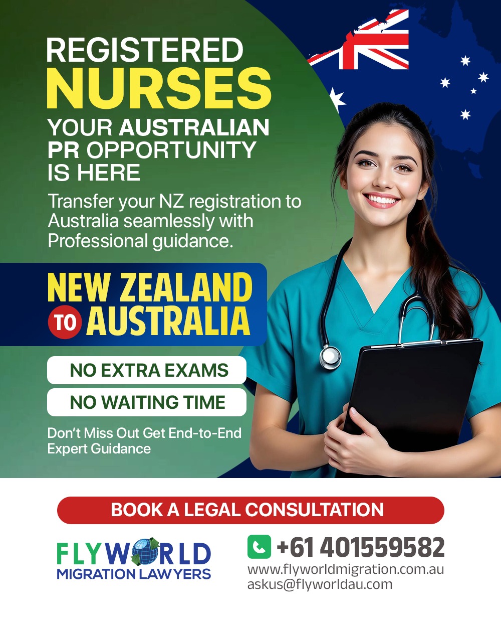 Flyworld Migration Lawyers Facebook ad