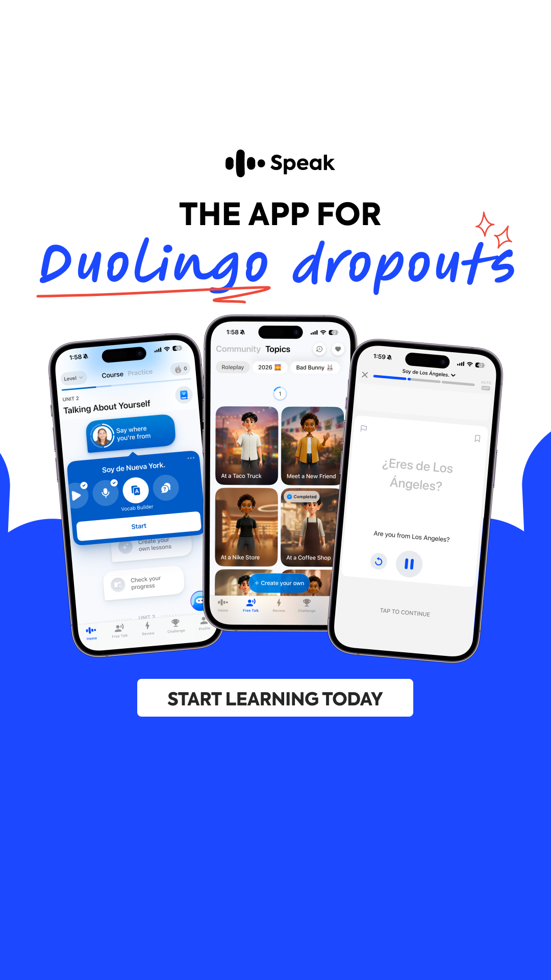 Speak Facebook ad