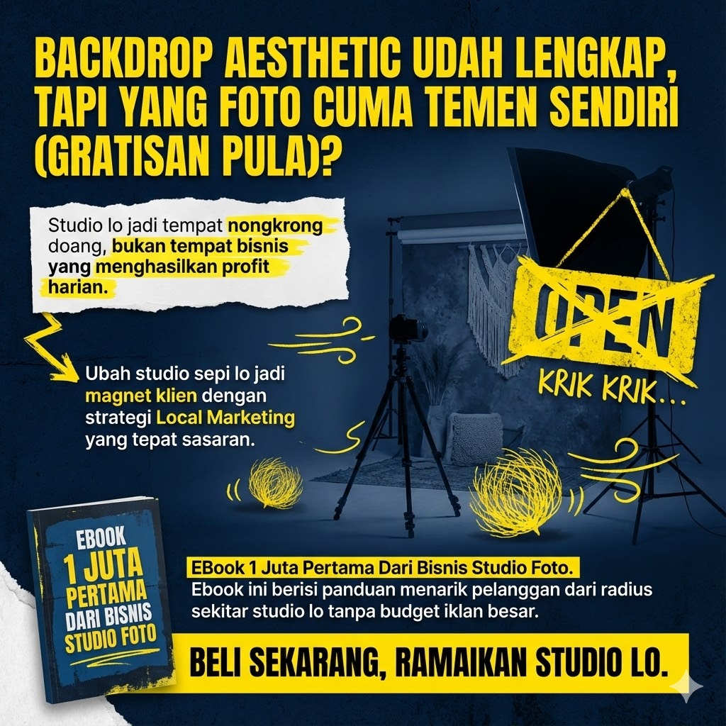 IKNWU Project γ Facebook ad: STOP Jual Studio Foto ke Semua Orang! (Bikin Boncos)
