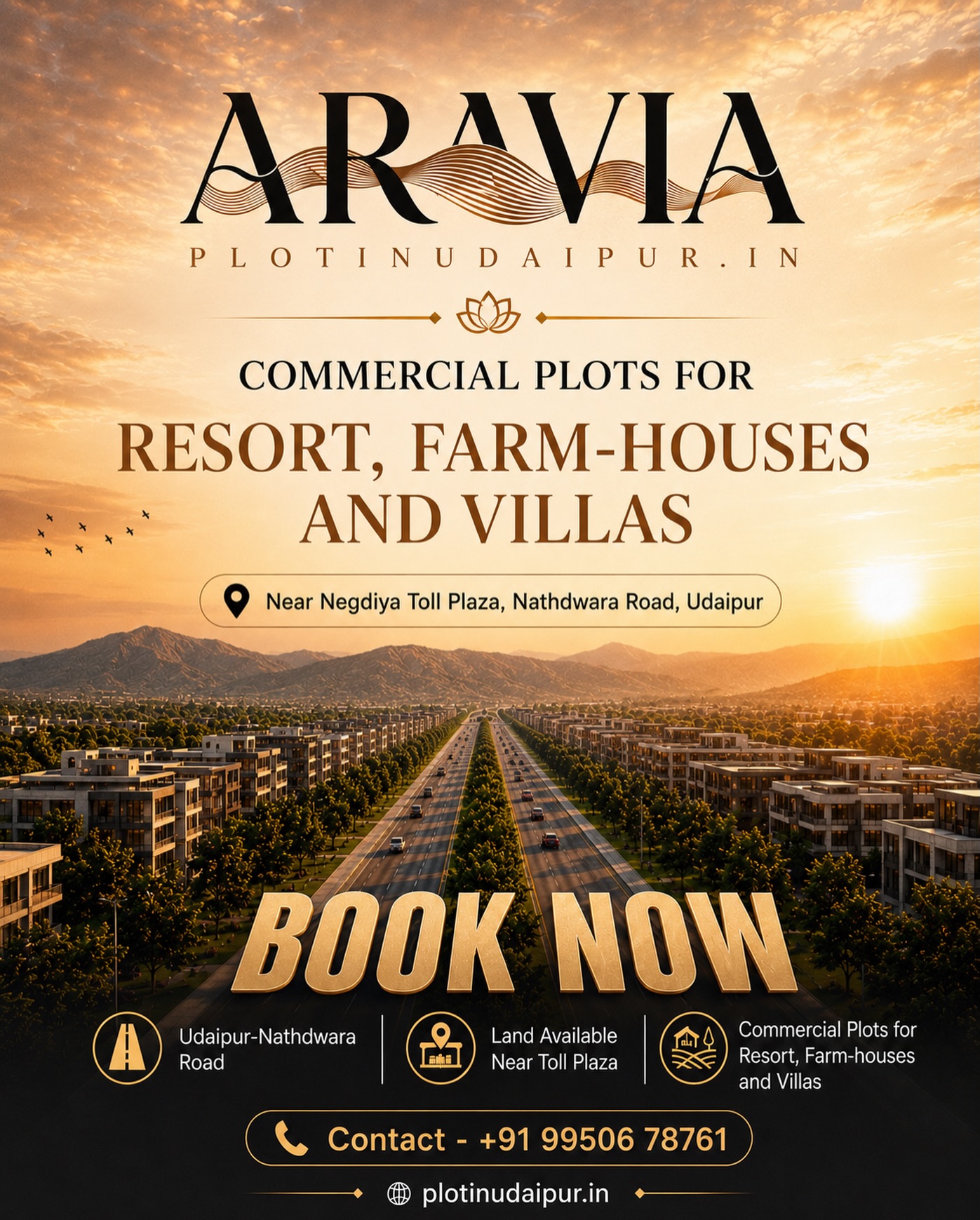 Aravia - Plot In Udaipur Facebook ad: Commercial Plots for Farm-Houses, Resorts & Villas