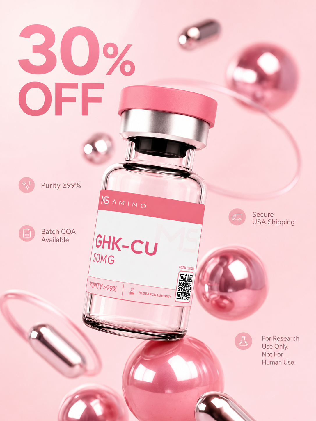 Msamino scientific department Facebook ad: 30% limited time sale is live at Ms Amino!