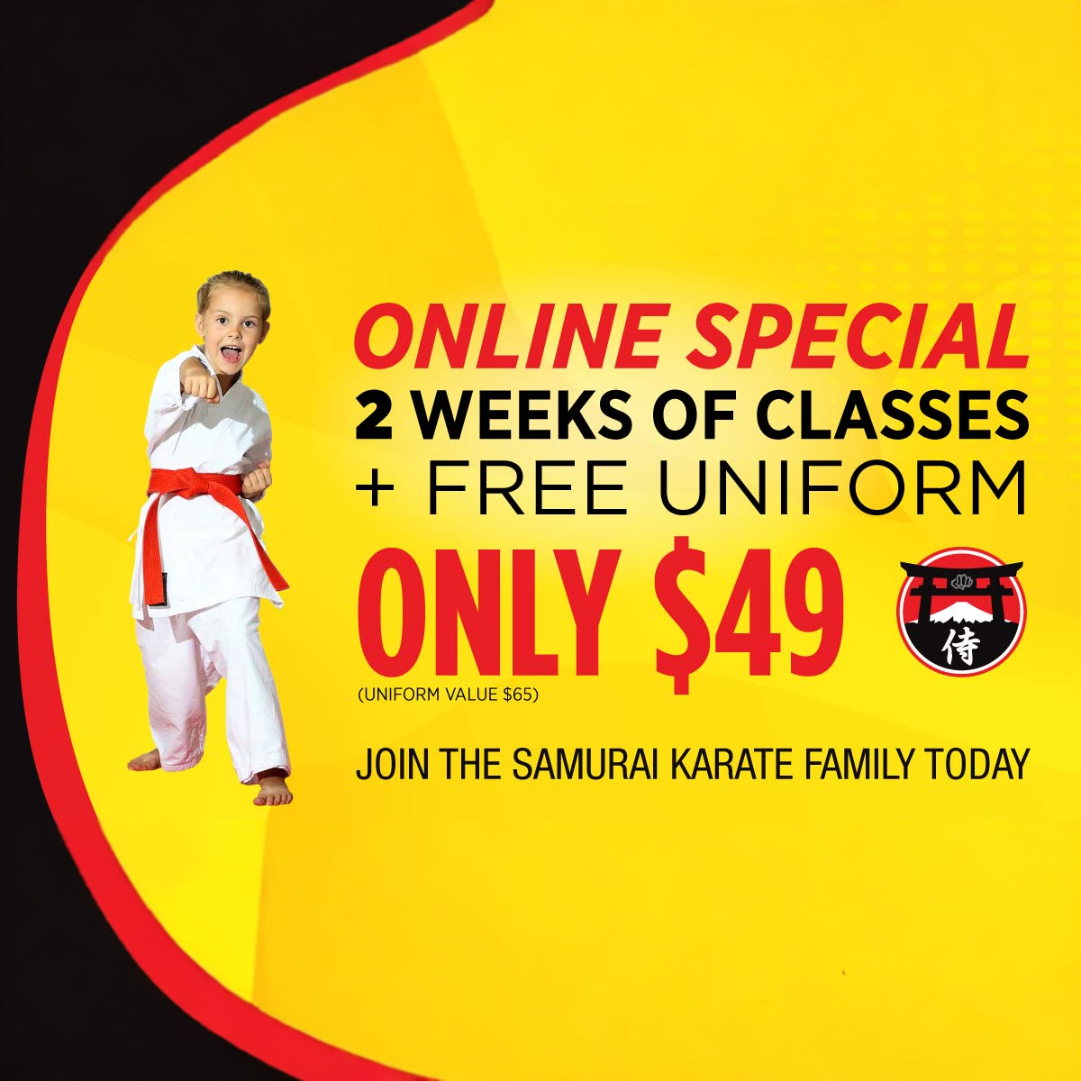 Samurai Karate Kensington Facebook ad