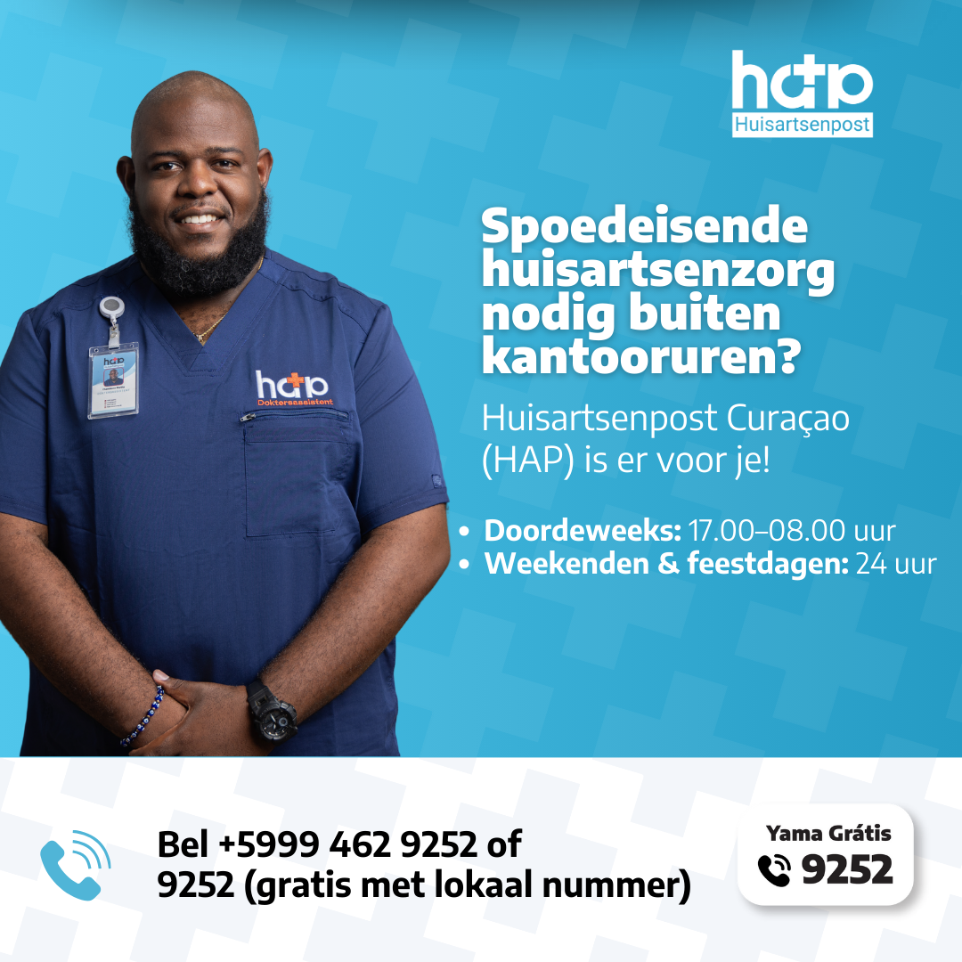 Huisartsenpost Curaçao Facebook ad: Wij zijn er voor je tijdens de avond…