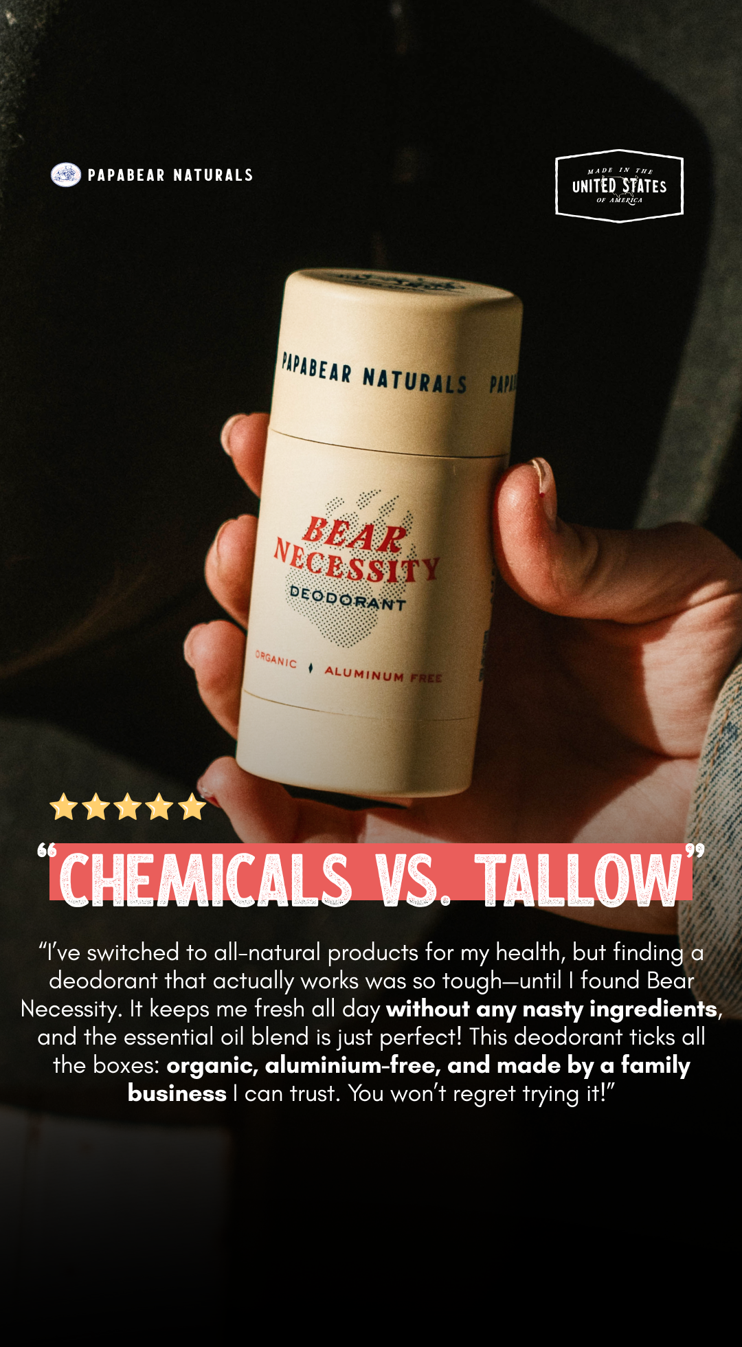 Papabear Naturals Facebook ad