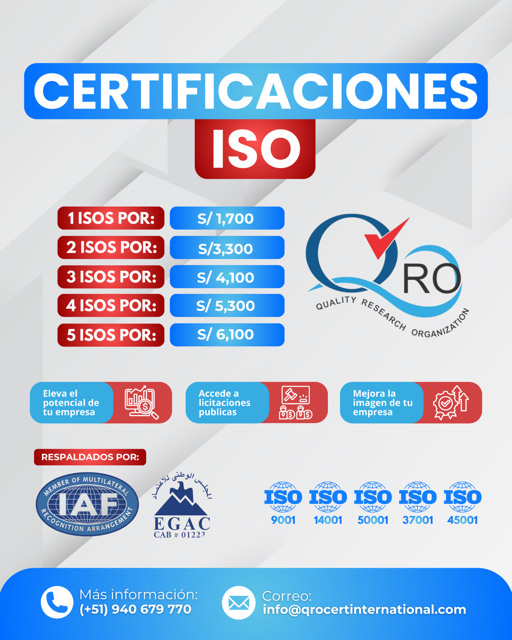 QRO CERTIFICATION LLP INTERNATIONAL PERU Facebook ad from Feb 7, 2026