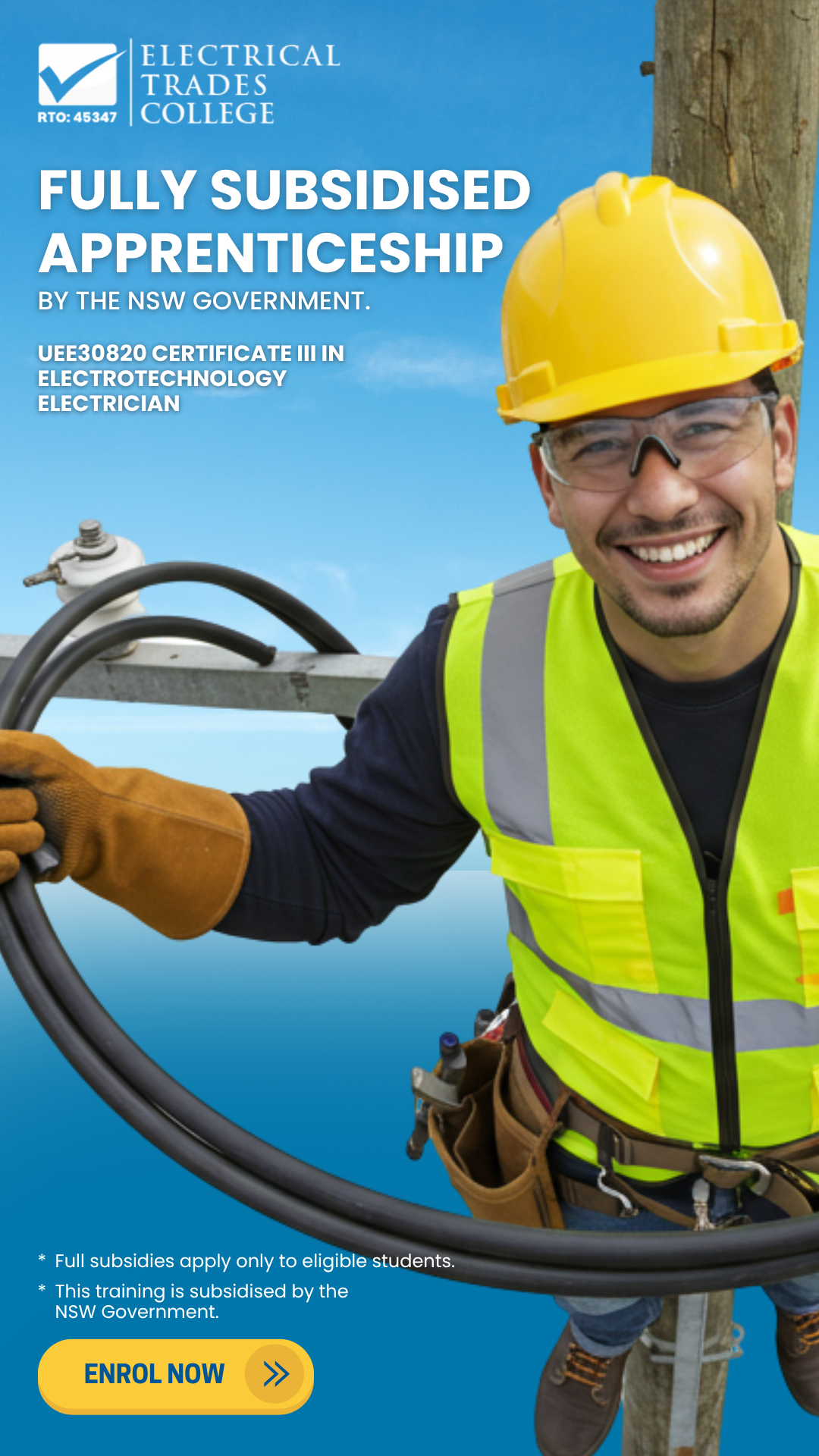 Electrical Trades College RTO 45347 Facebook ad from Oct 3, 2025