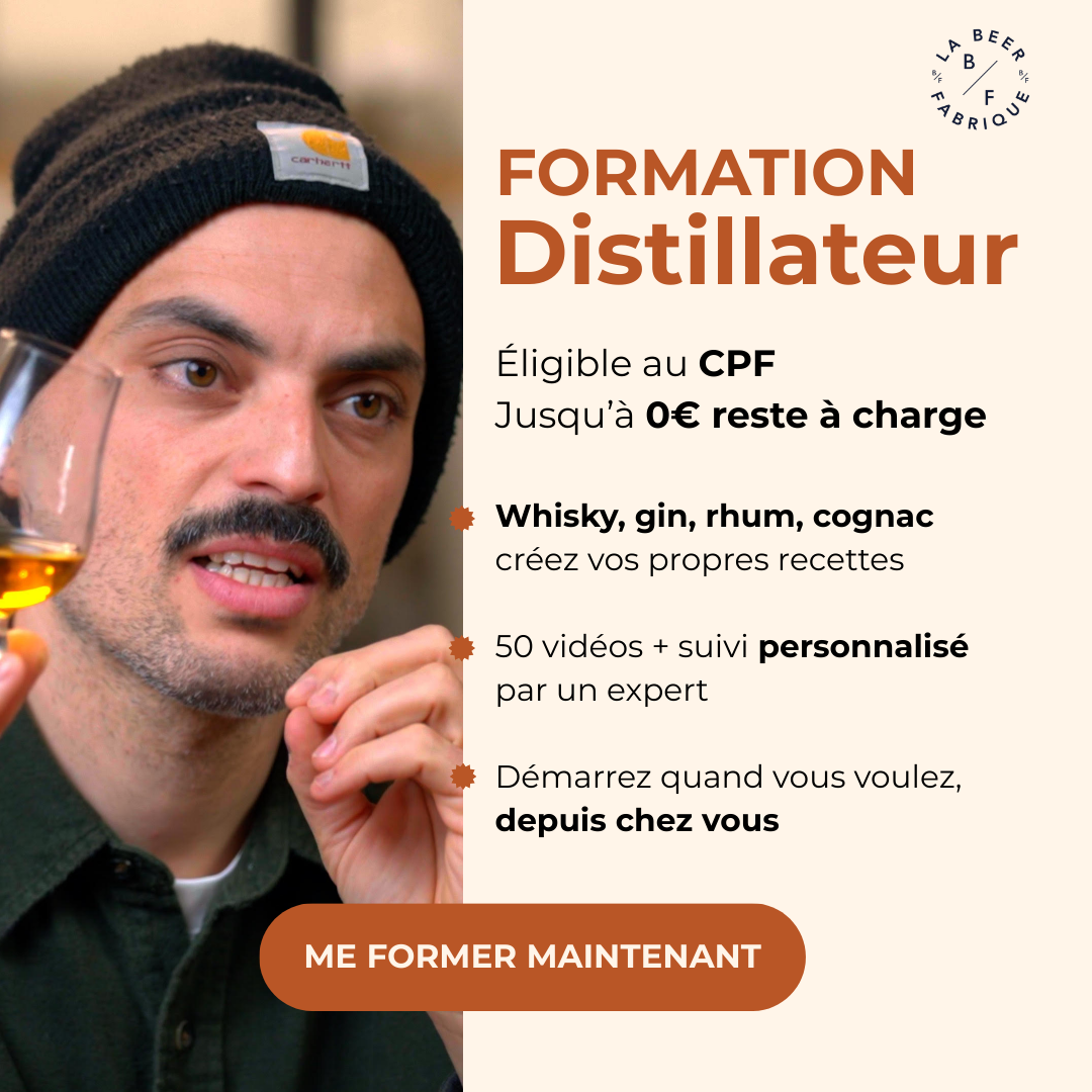 La Beer Fabrique Facebook ad: Formation Distillateur 100% en ligne