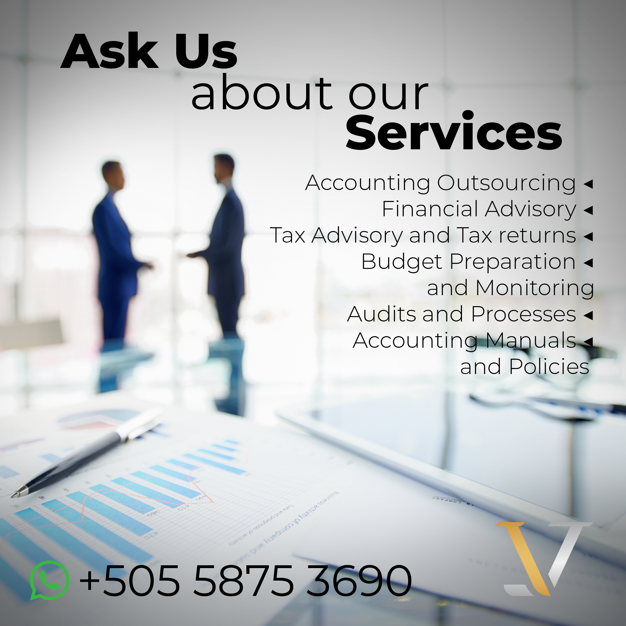 JV Consulting Facebook ad: Nuestros Servicios