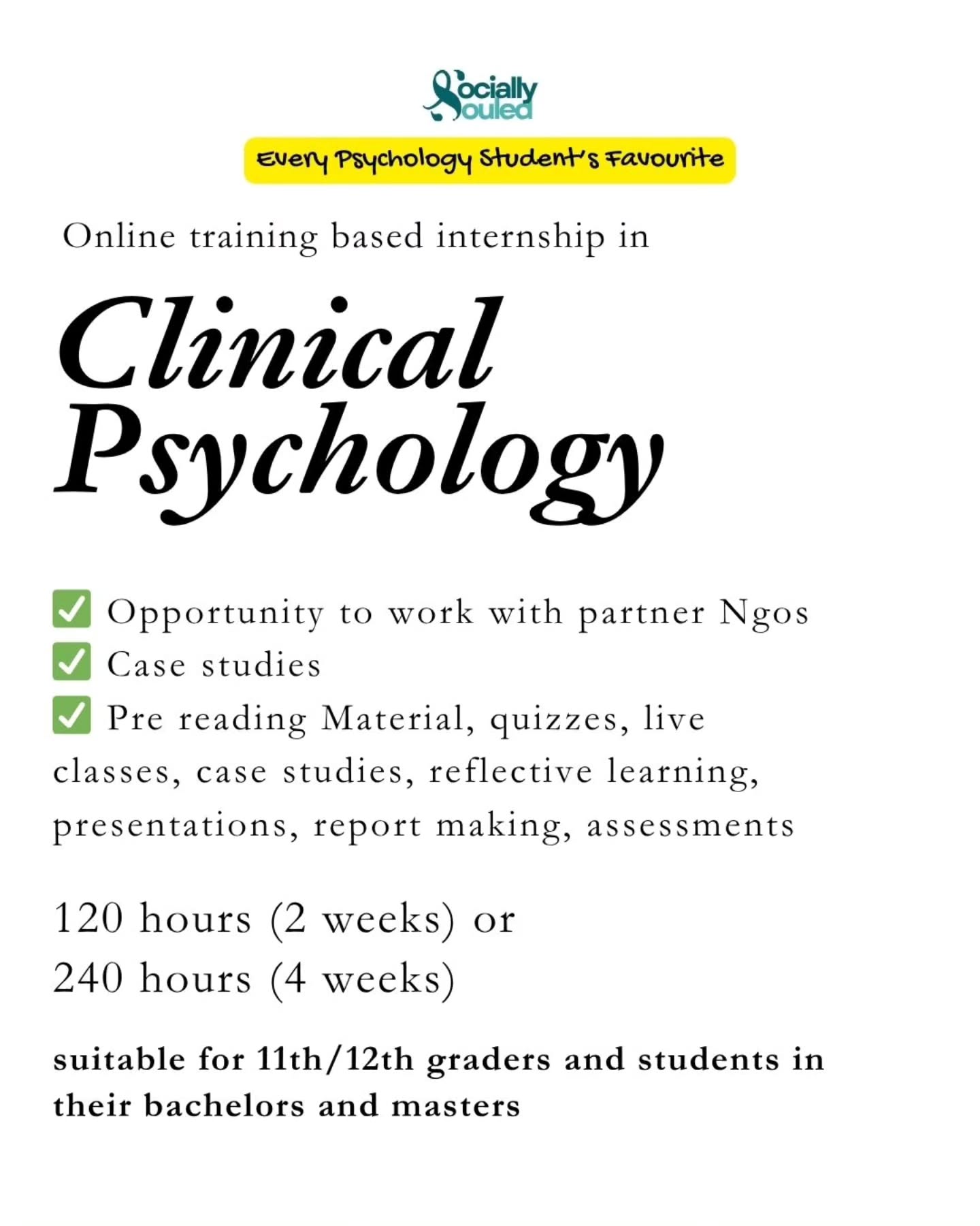 Socially Souled Facebook ad: New batches of our Training based internship are…