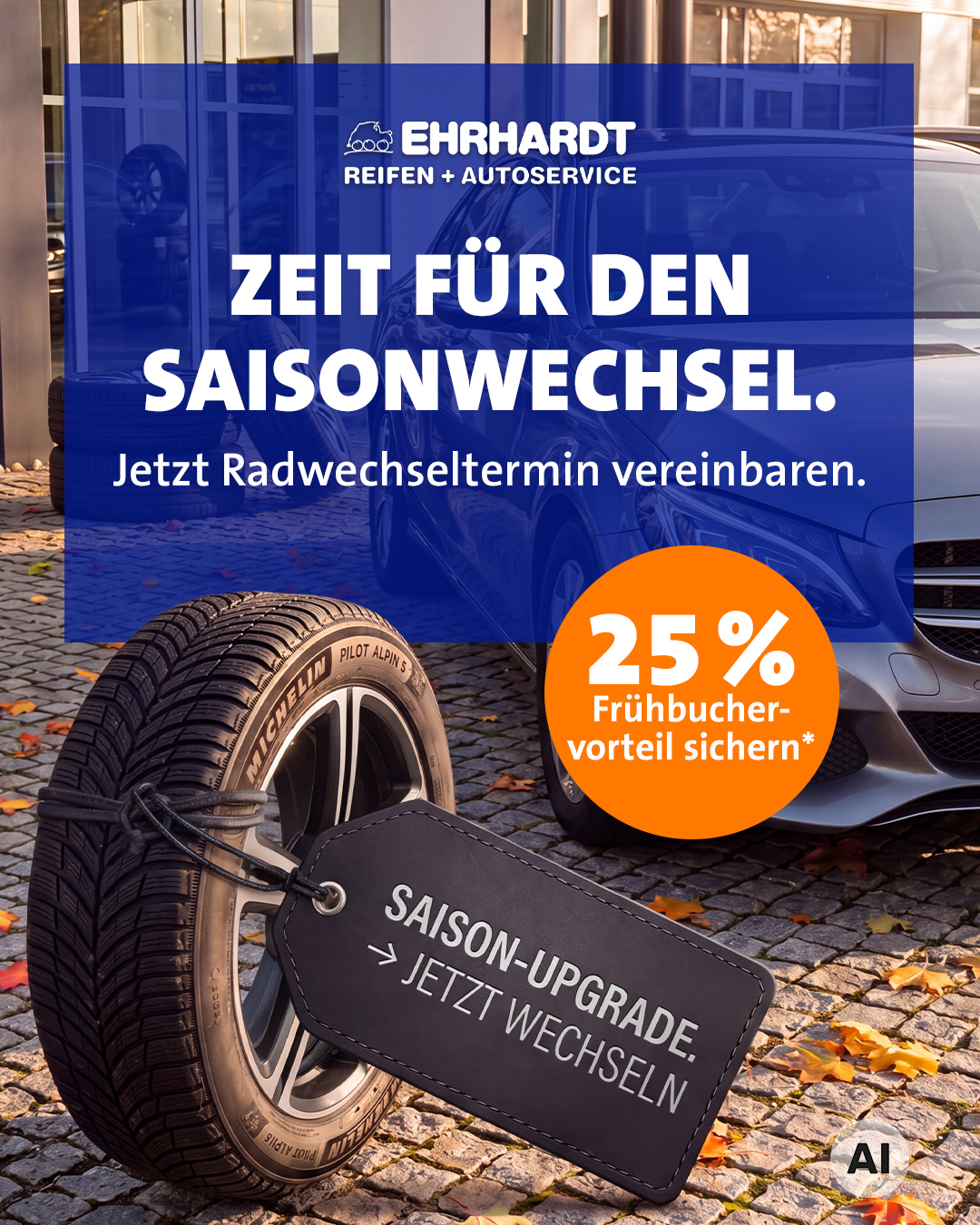 Ehrhardt Reifen und Autoservice Facebook ad: 25% Frühbuchervorteil*